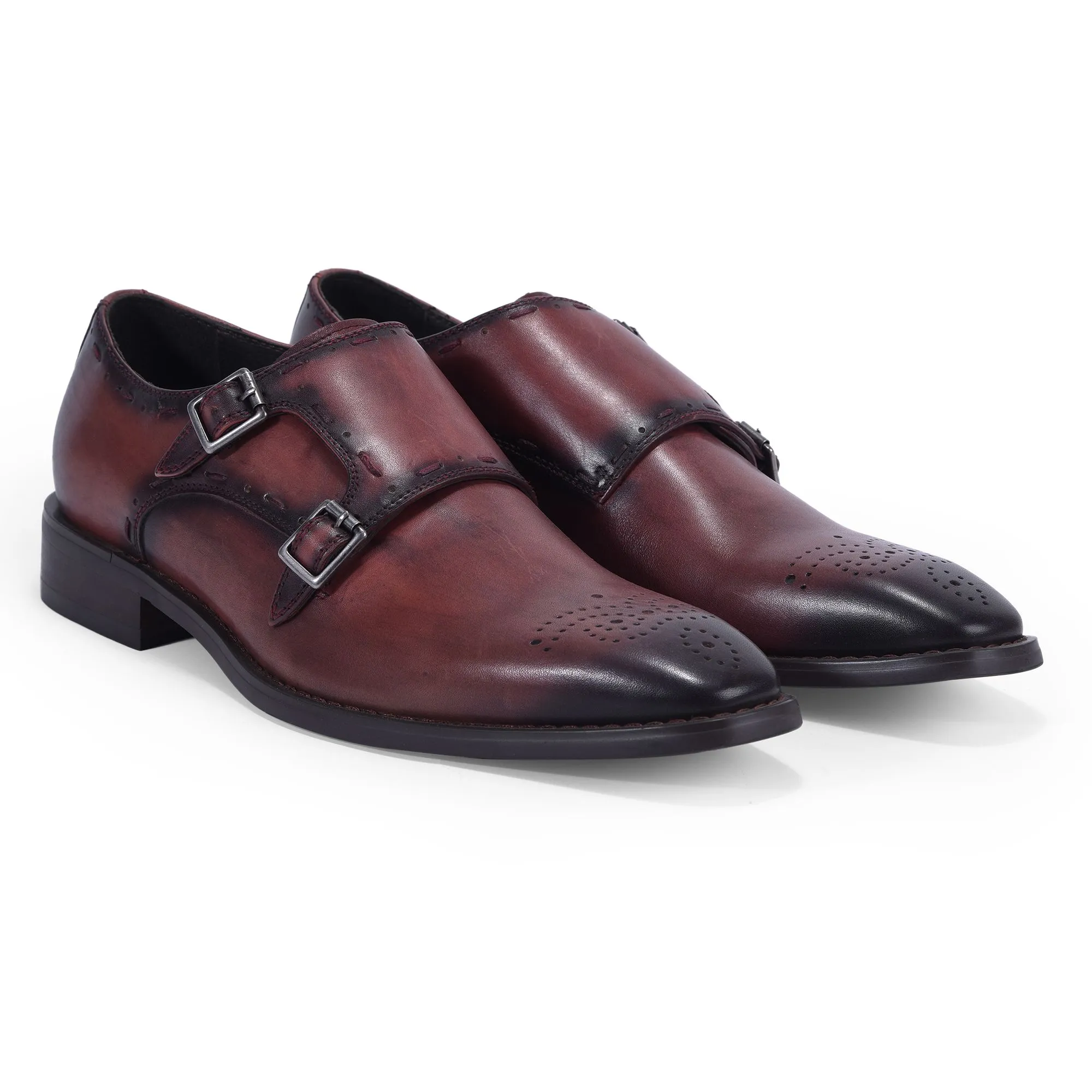 Woods red buckle strap formal shoes for men - Thumbnail 6