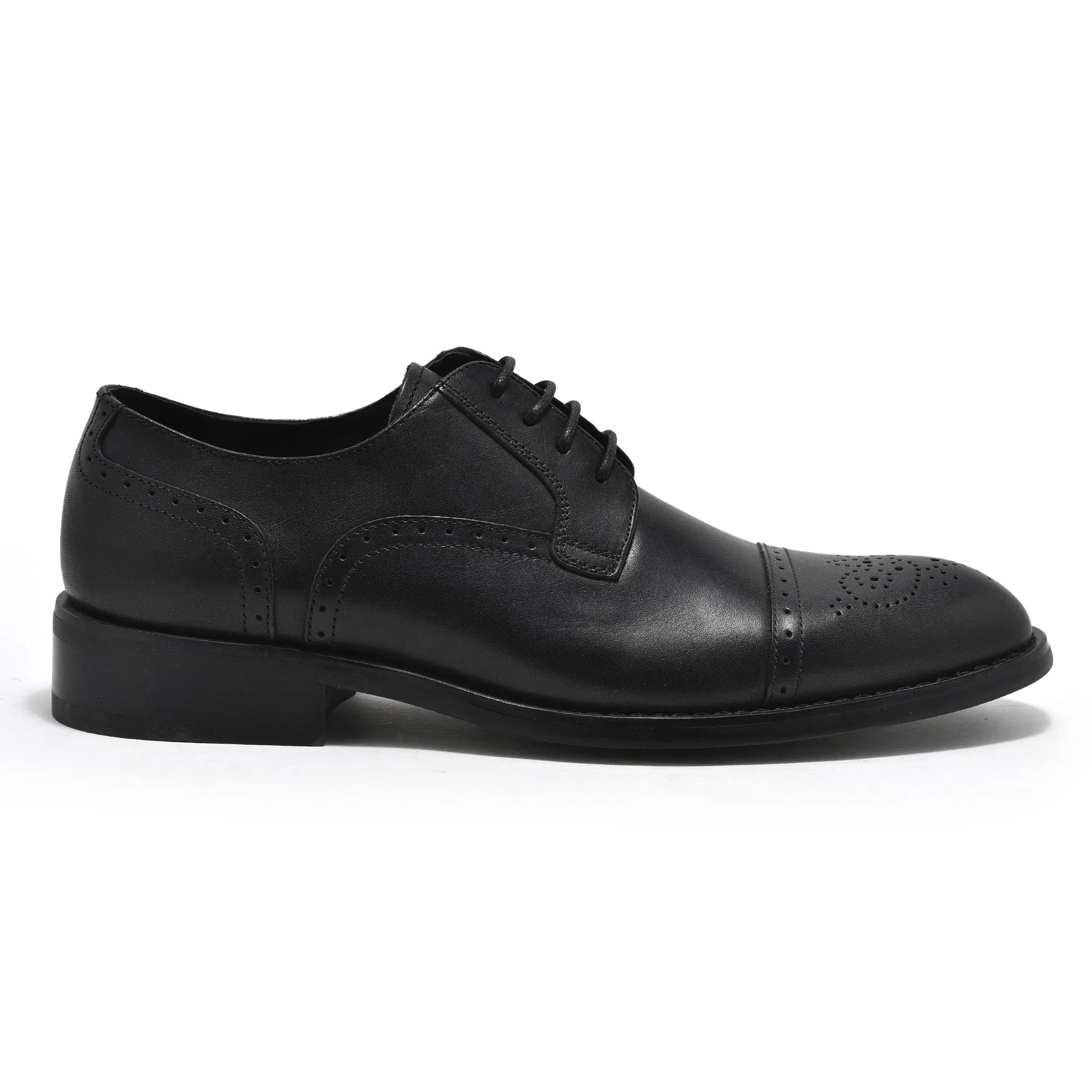 Woods black brogues for men - Thumbnail 1