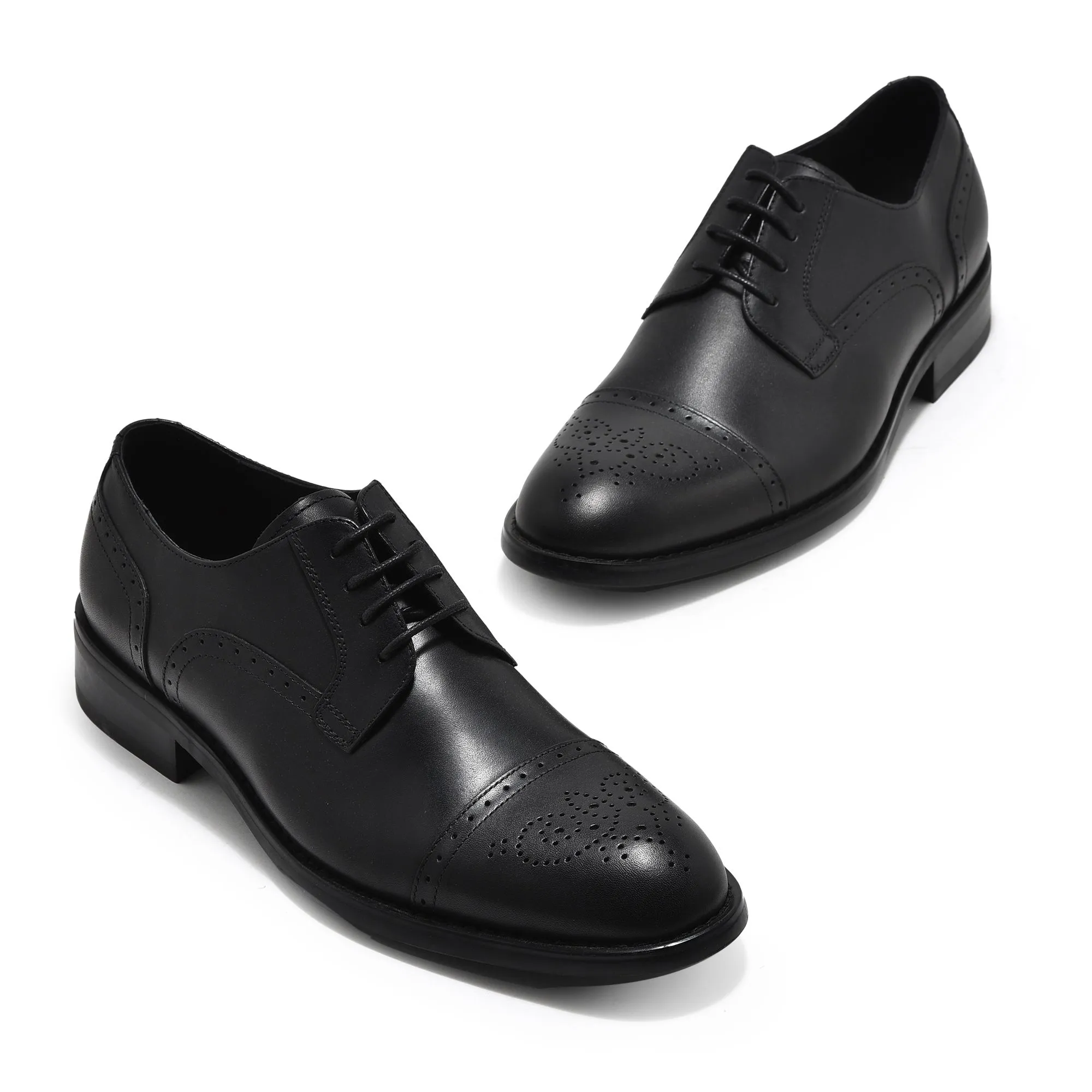 Woods black brogues for men - Thumbnail 2