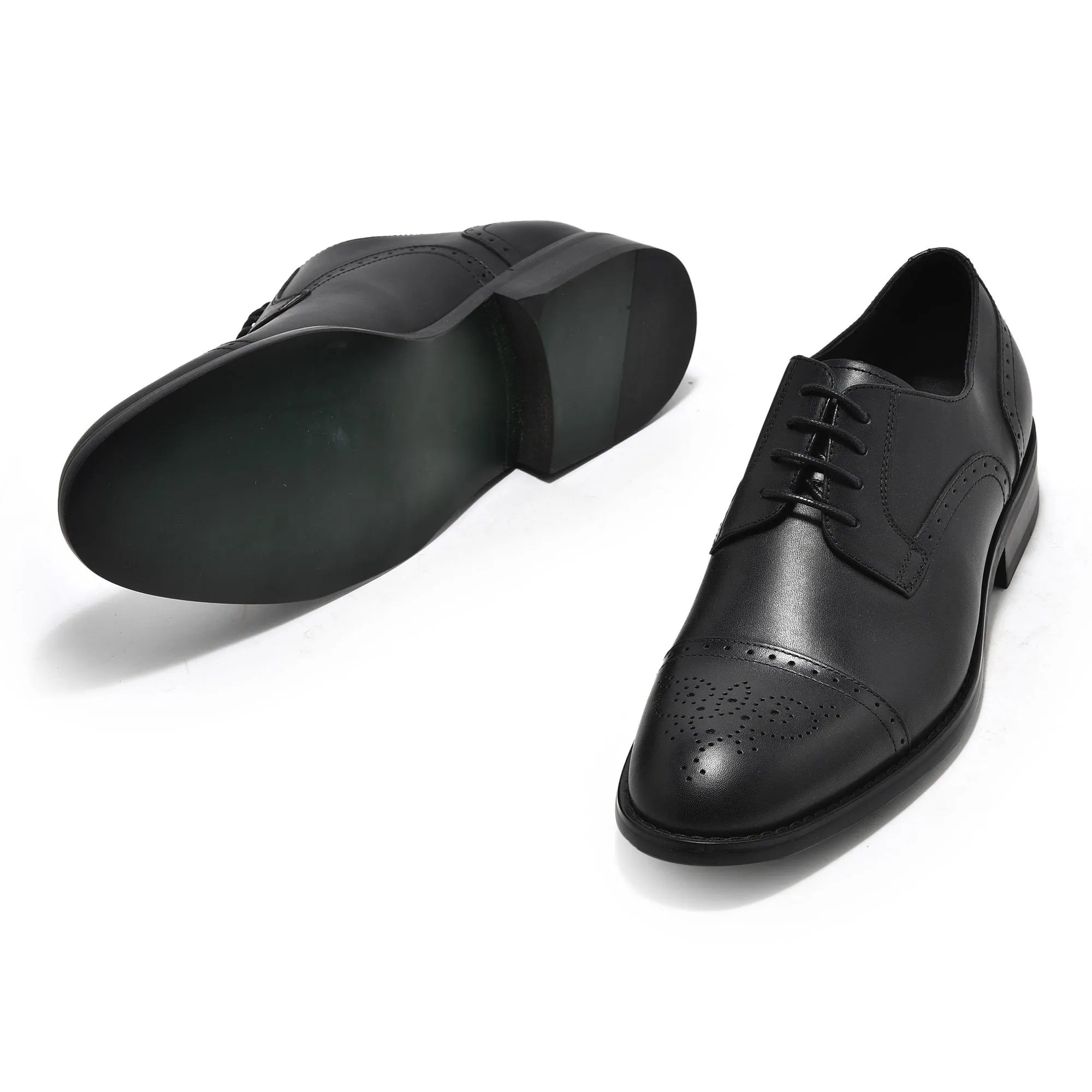 Woods black brogues for men - Thumbnail 4