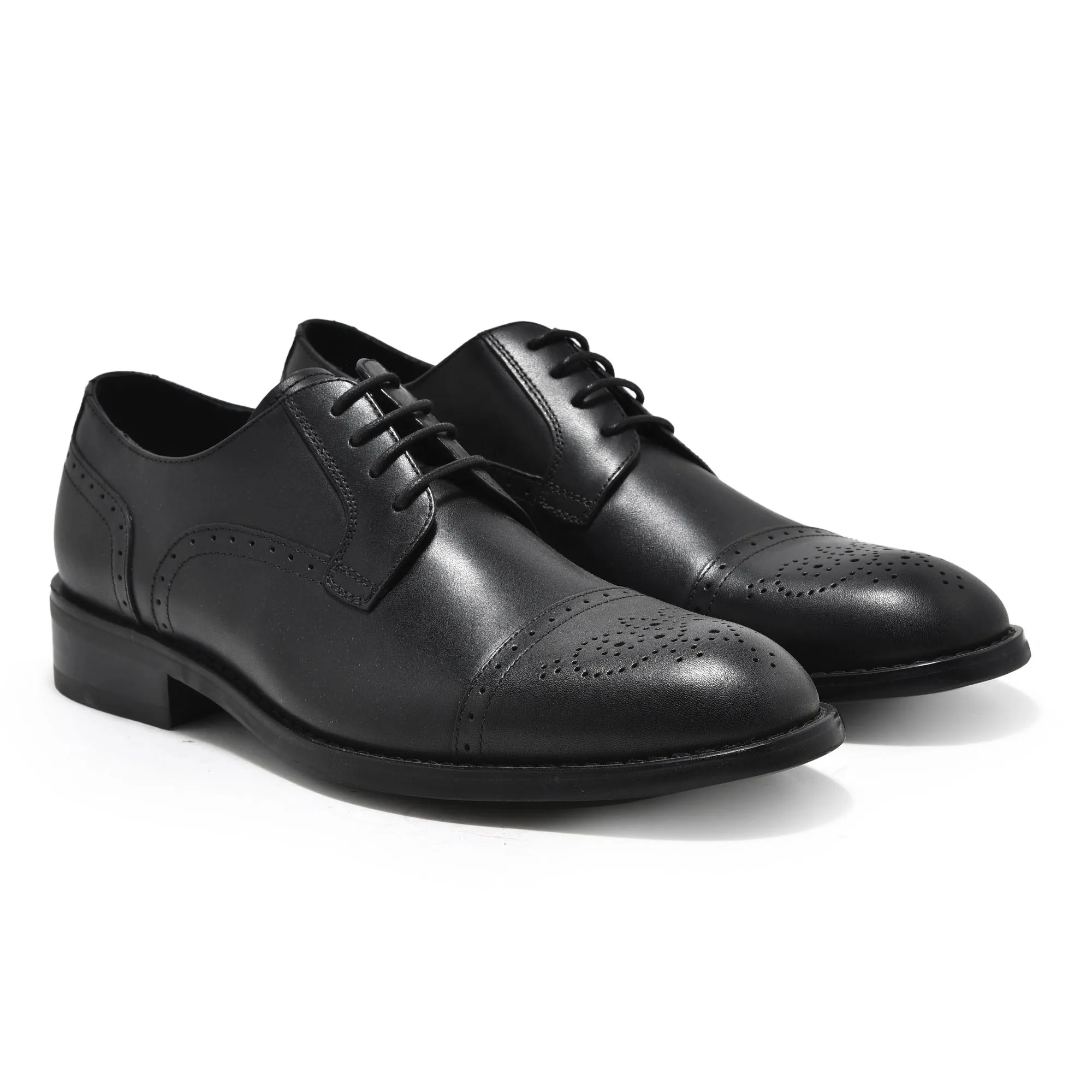 Woods black brogues for men - Thumbnail 6