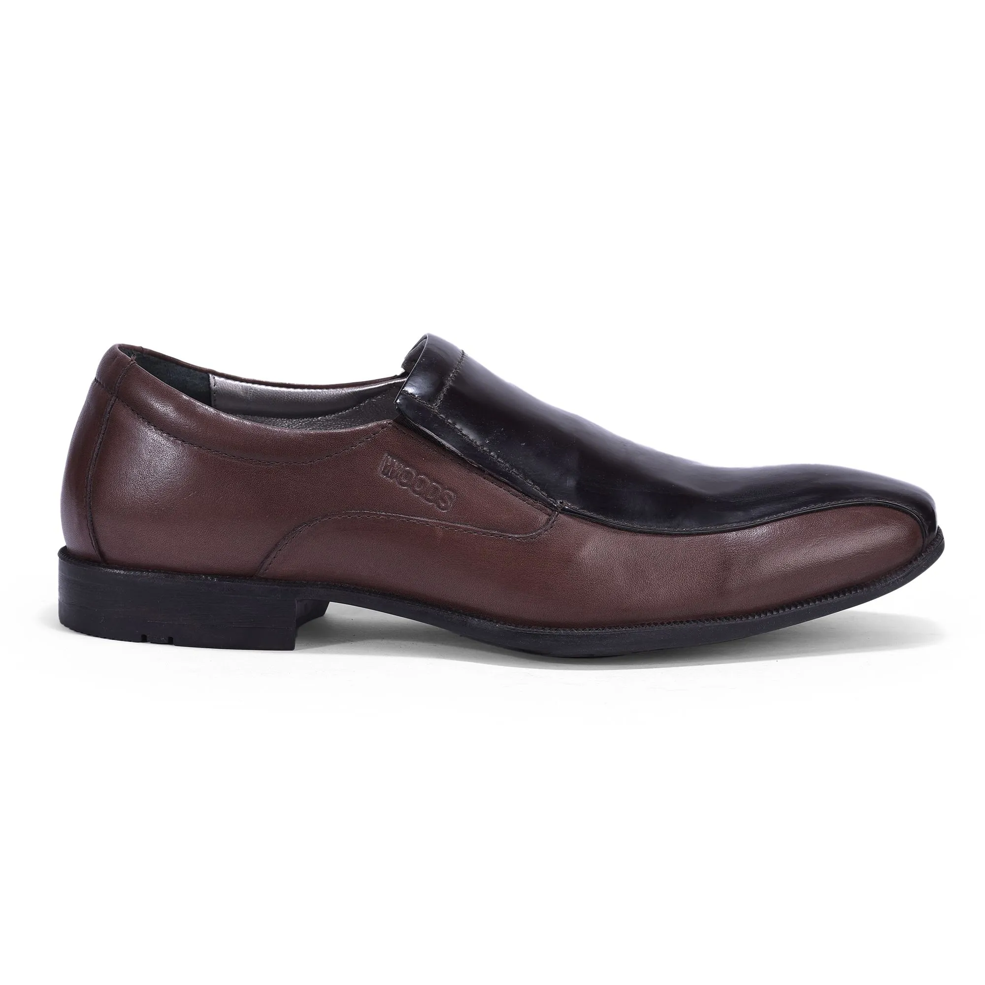 Brown slip-on formal shoes for men - Image 1