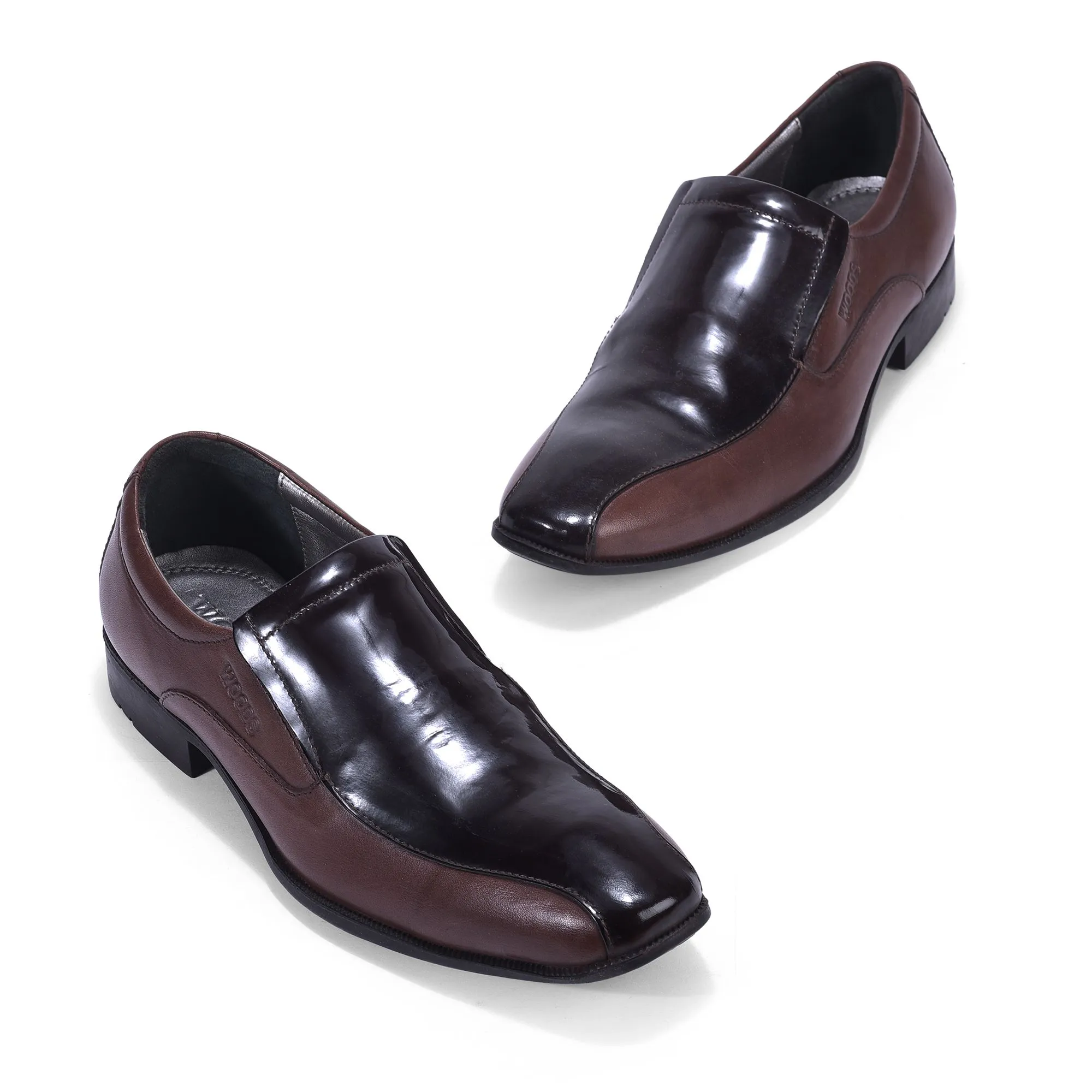 Brown slip-on formal shoes for men - Thumbnail 2