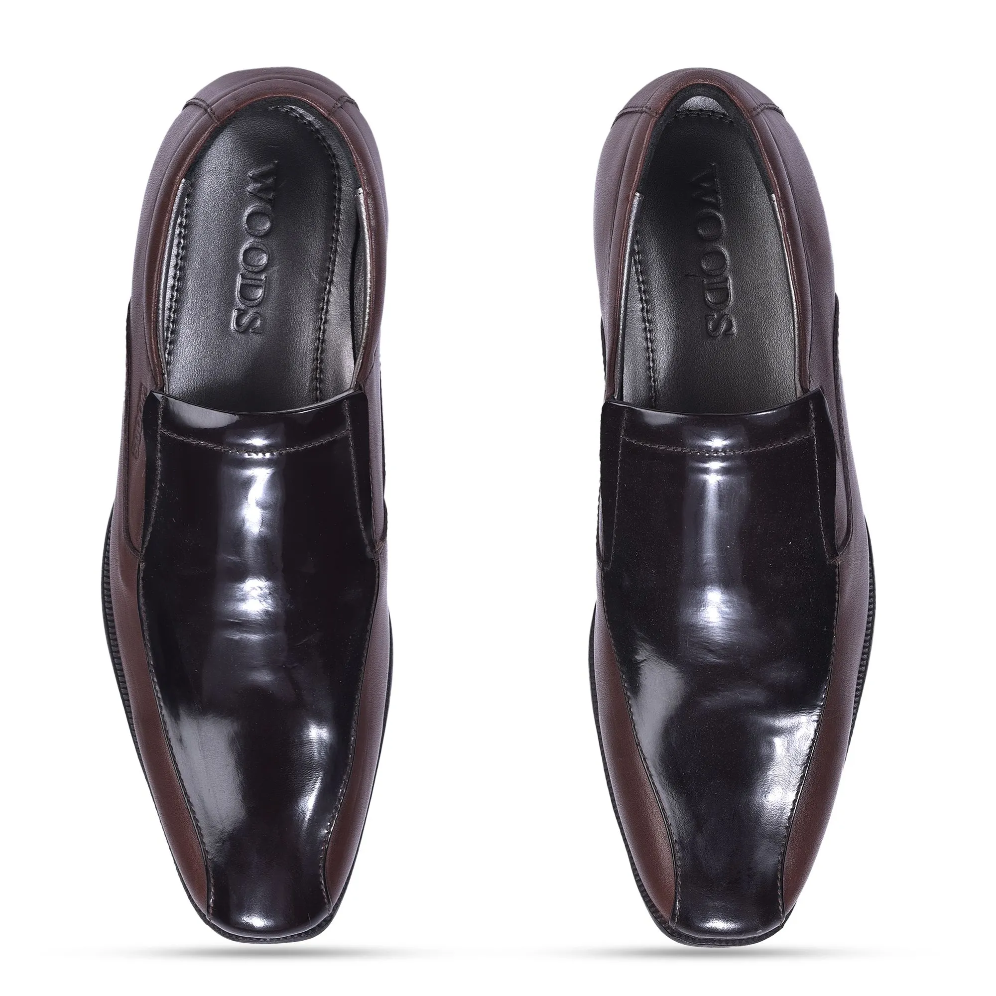 Brown slip-on formal shoes for men - Thumbnail 3