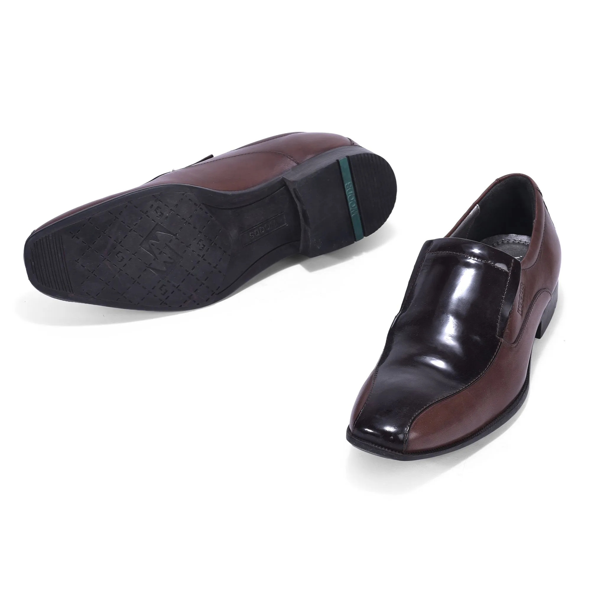 Brown slip-on formal shoes for men - Thumbnail 4