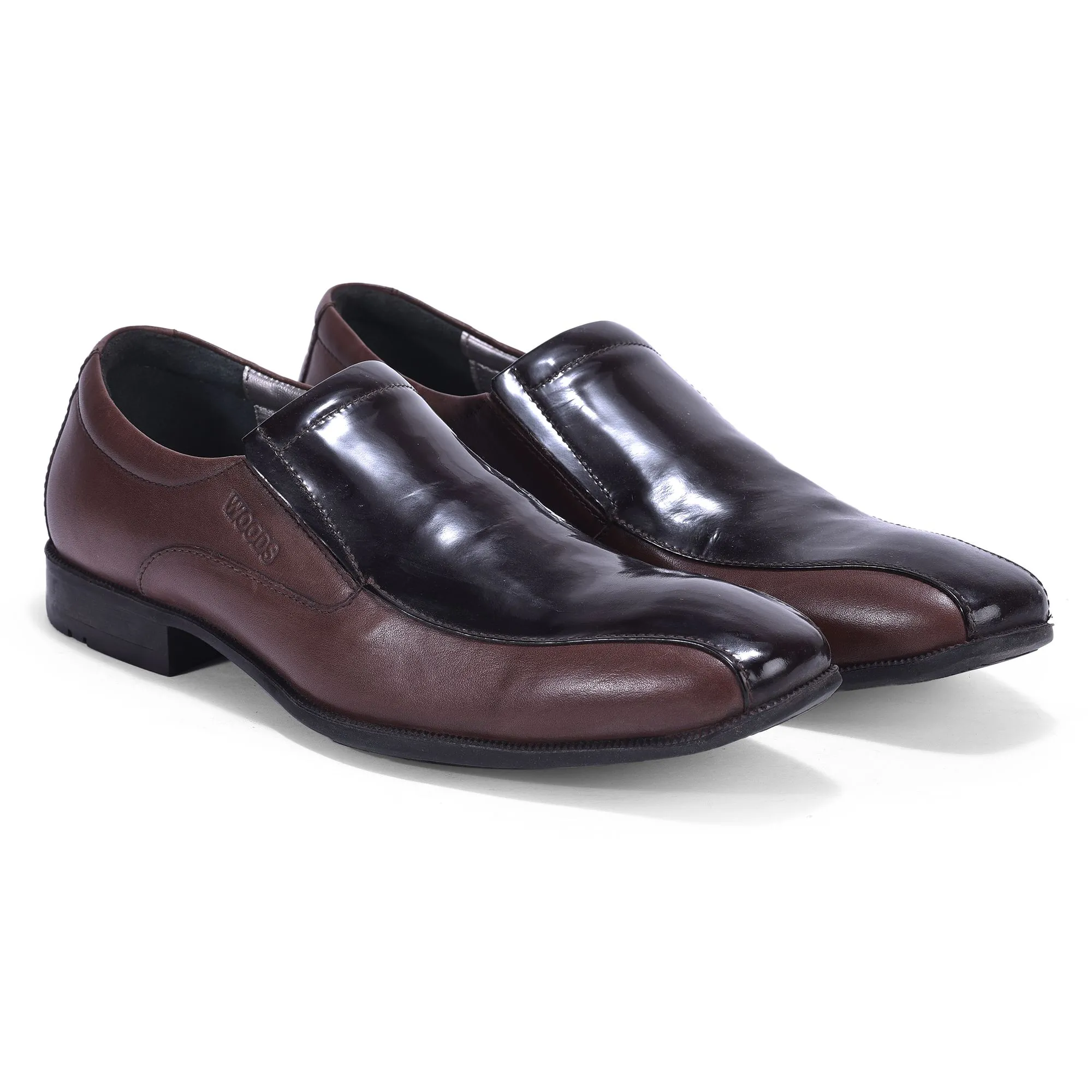 Brown slip-on formal shoes for men - Thumbnail 6