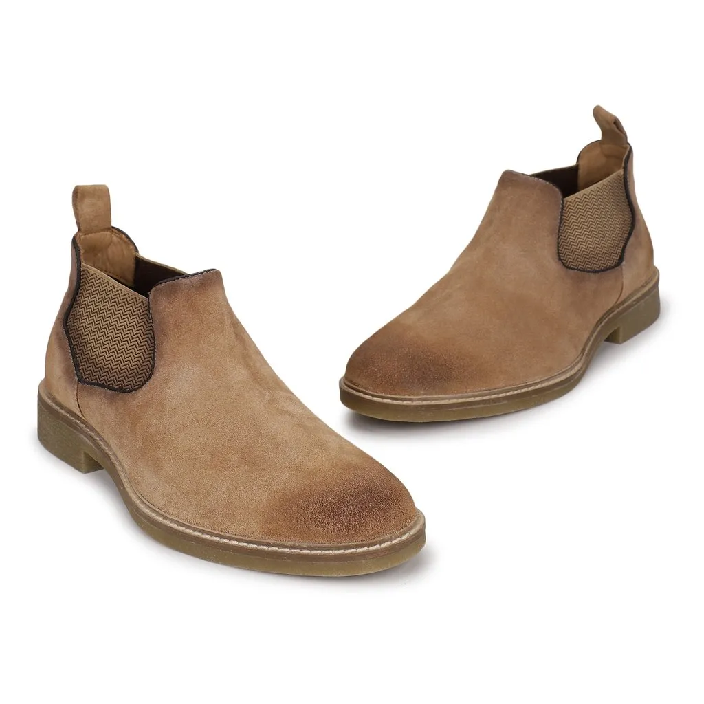 Beige Chelsea Boot for Men - Thumbnail 2