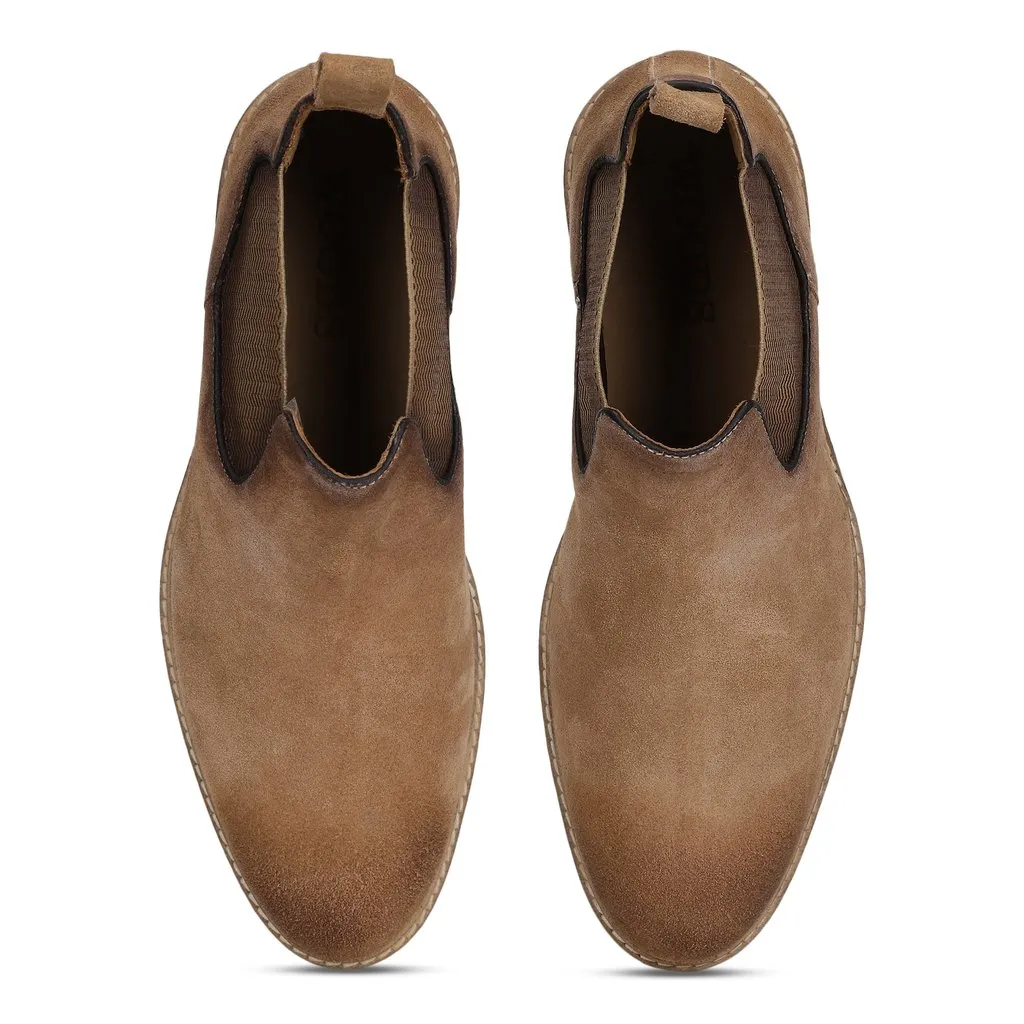 Beige Chelsea Boot for Men - Thumbnail 3