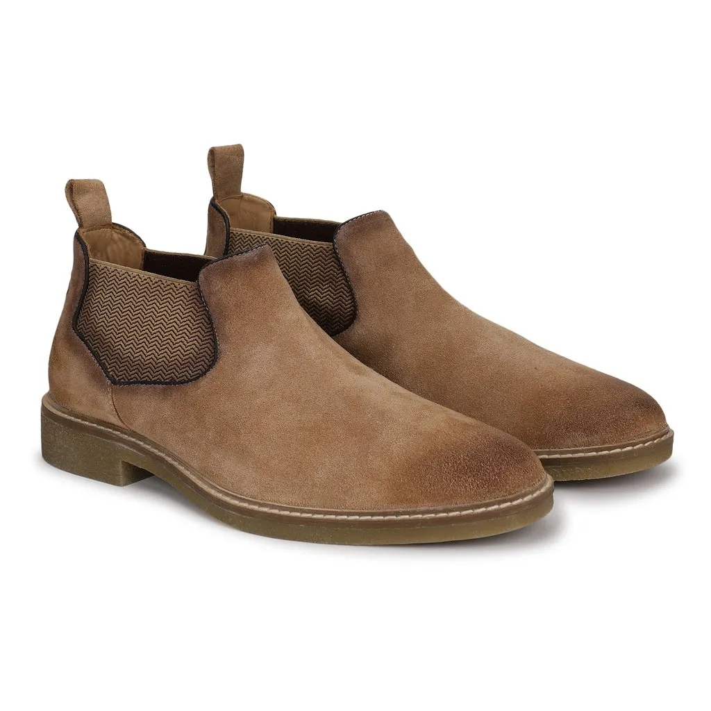Beige Chelsea Boot for Men - Thumbnail 6