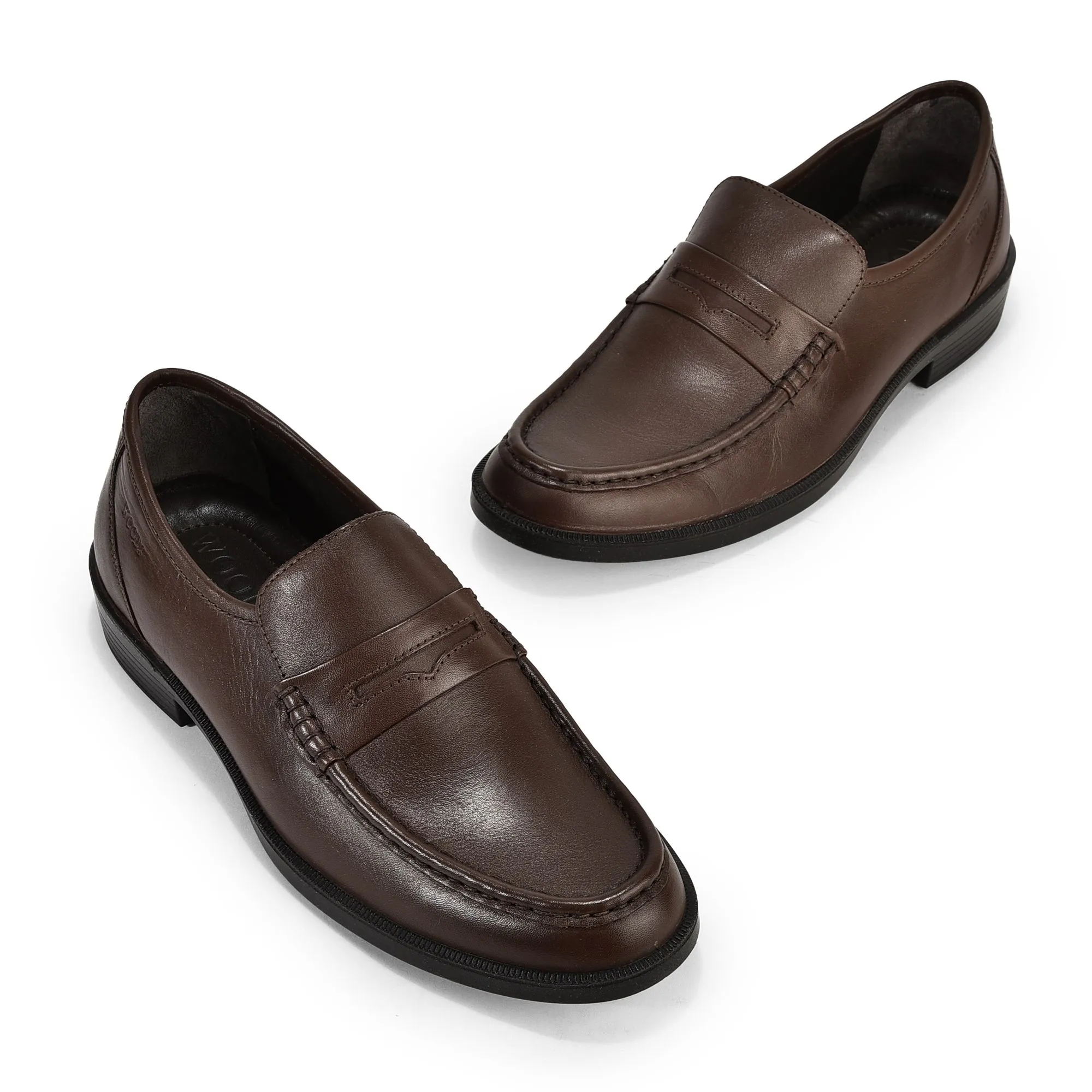Brown penny loafers for men - Thumbnail 2