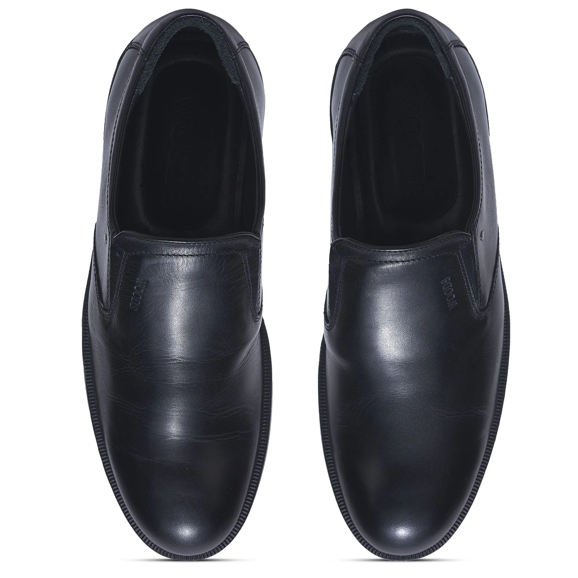 Black formal slip-on shoes for men - Thumbnail 3
