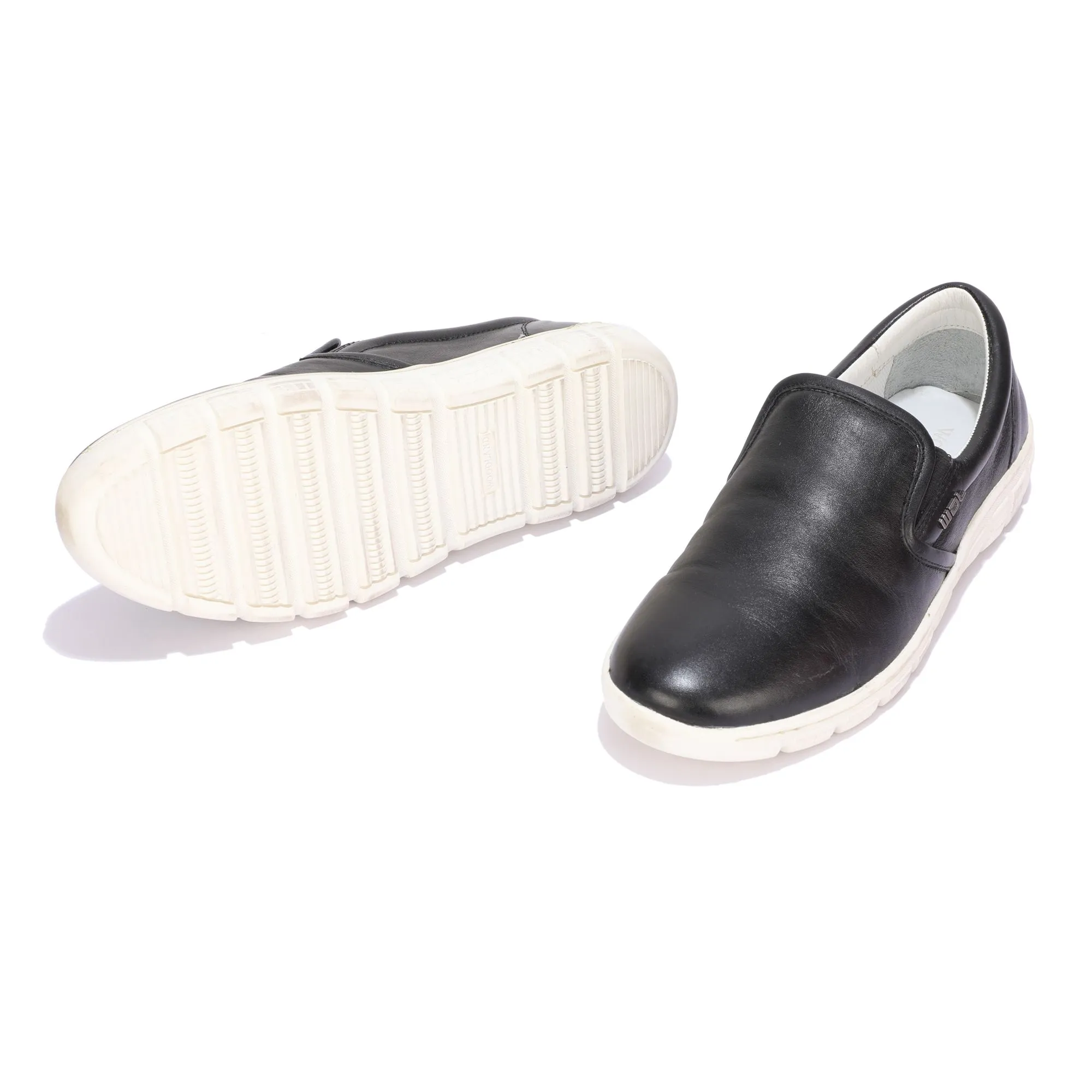 Black slip-on shoes for men - Thumbnail 4