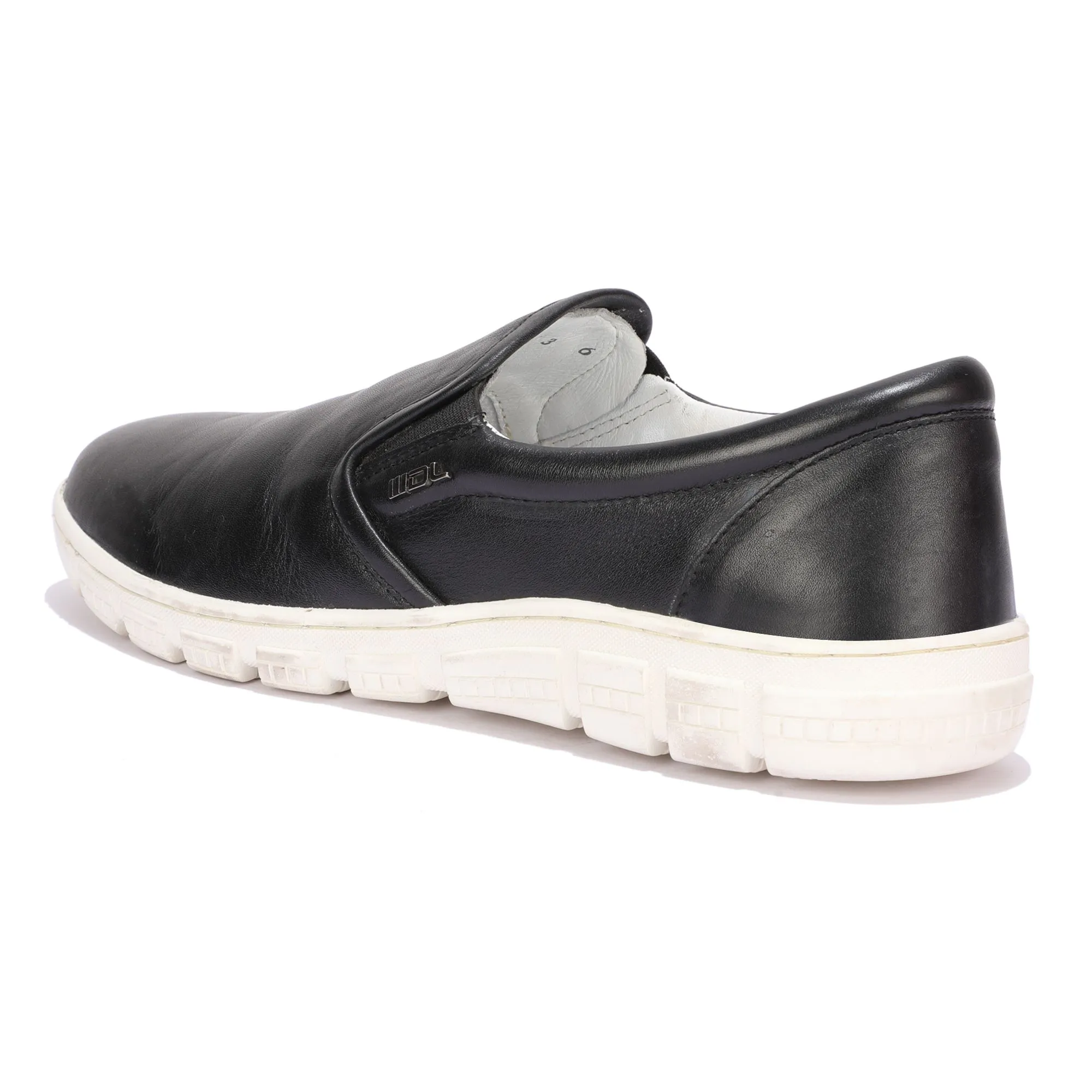 Black slip-on shoes for men - Thumbnail 5
