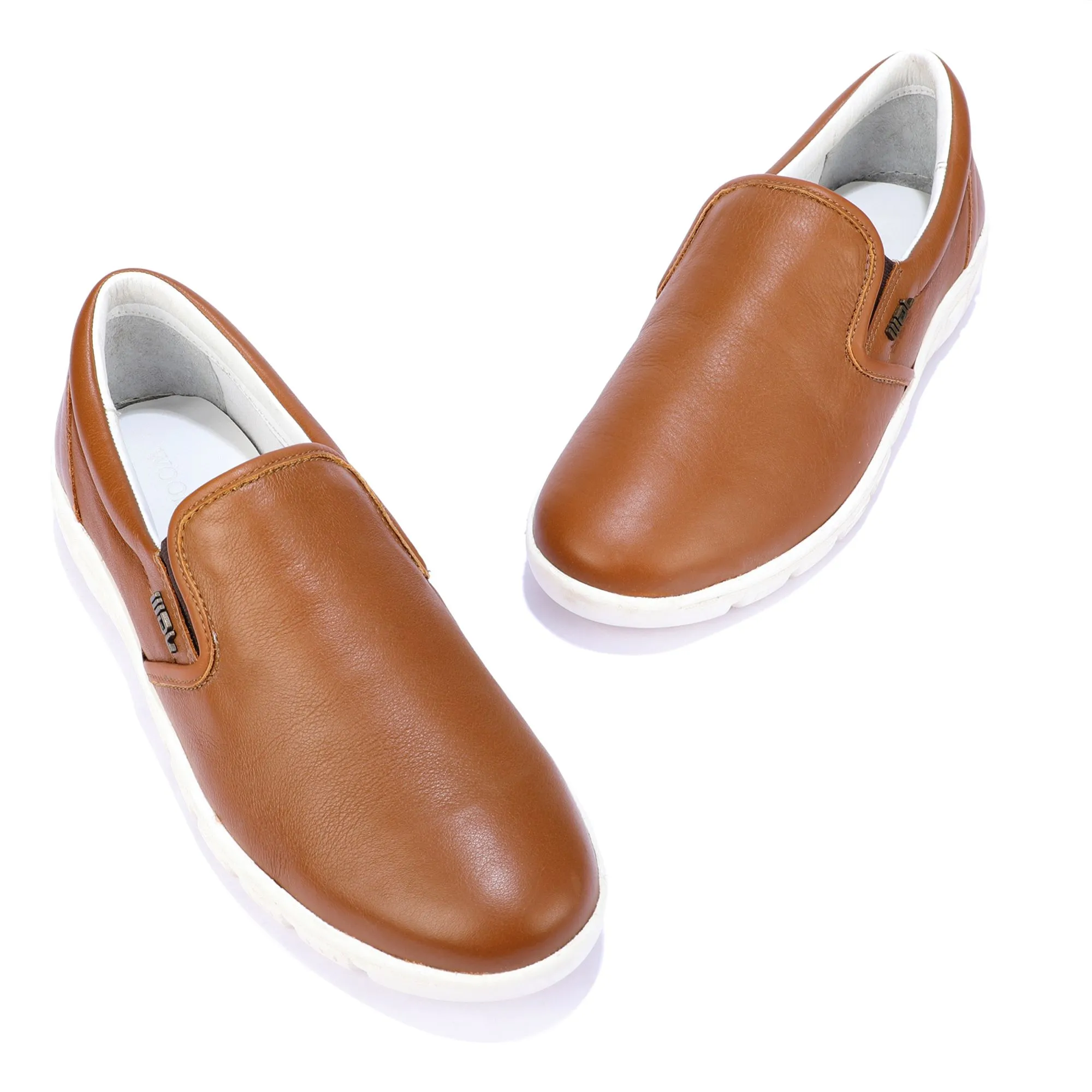 Woodland tan slip-on shoes for men - Thumbnail 2