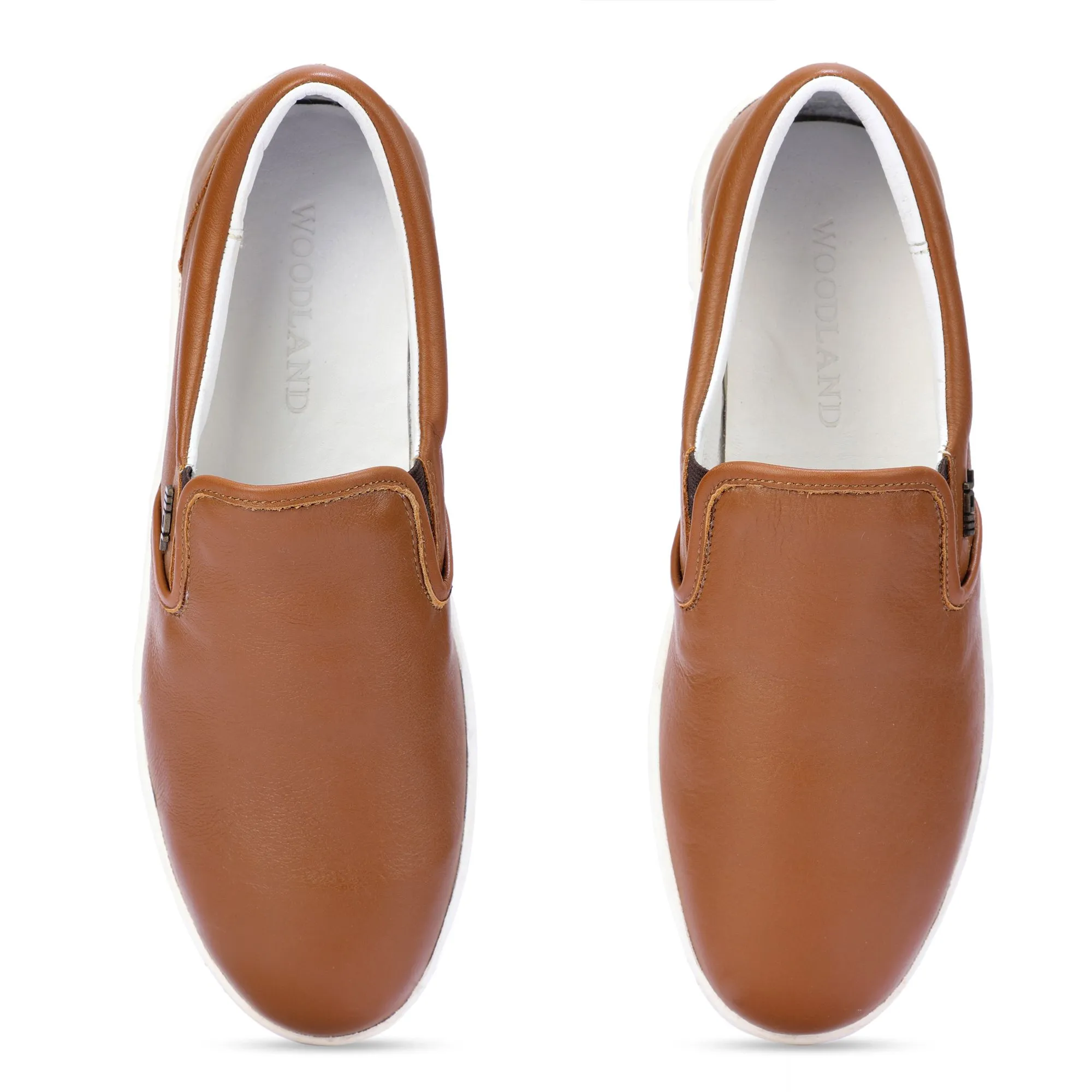 Woodland tan slip-on shoes for men - Thumbnail 3