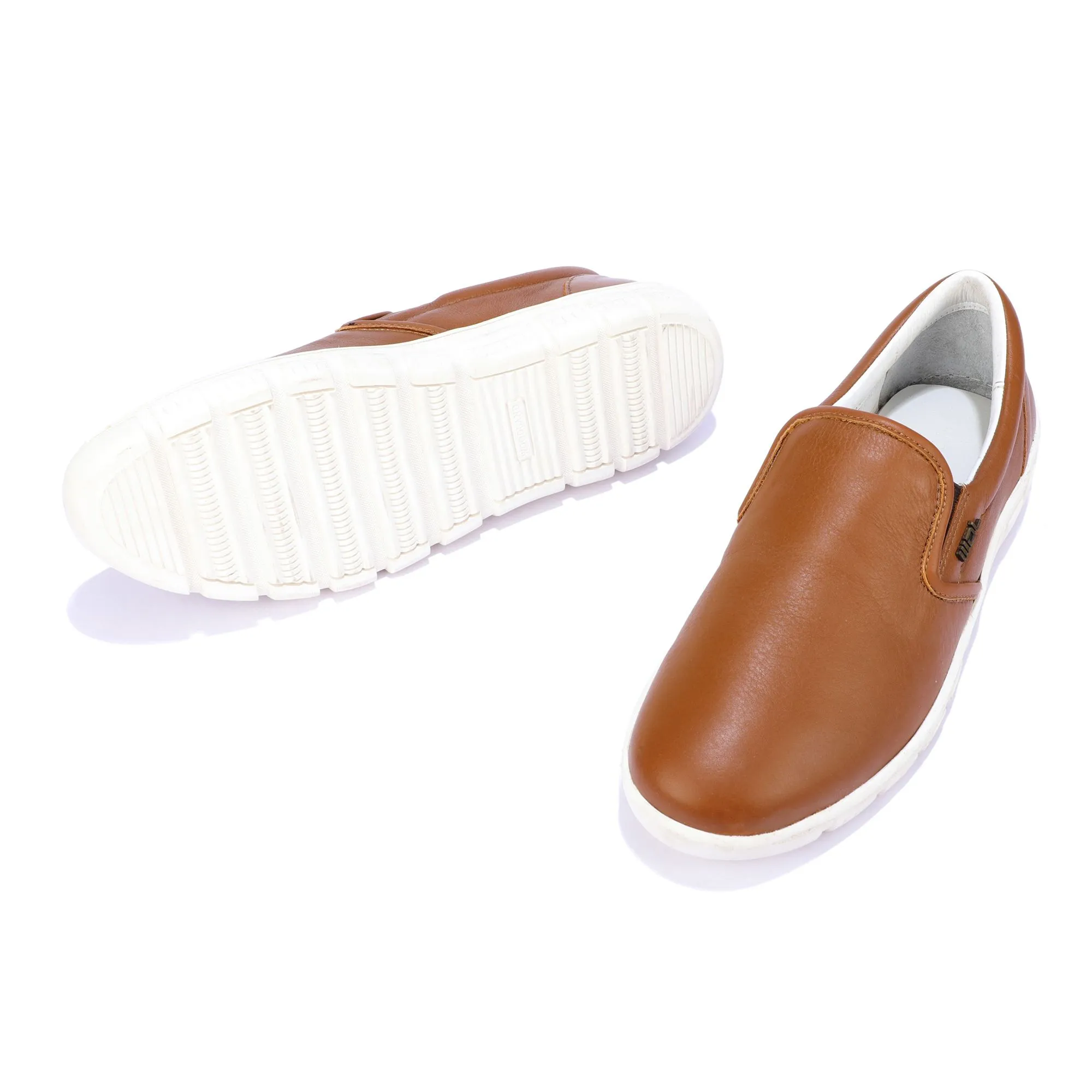 Woodland tan slip-on shoes for men - Thumbnail 4