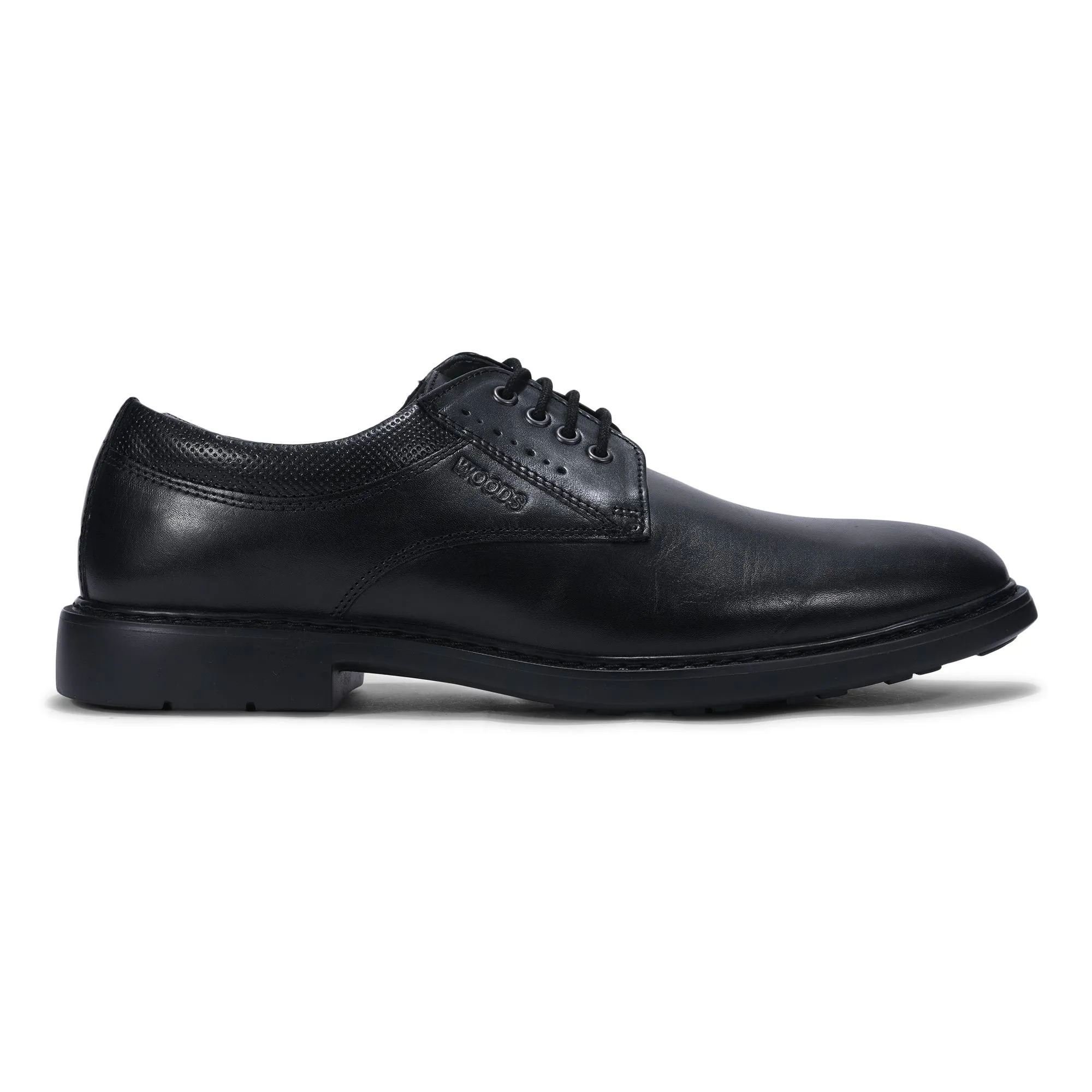 Woods BLACK LEATHER FORMAL SHOES - Image 1