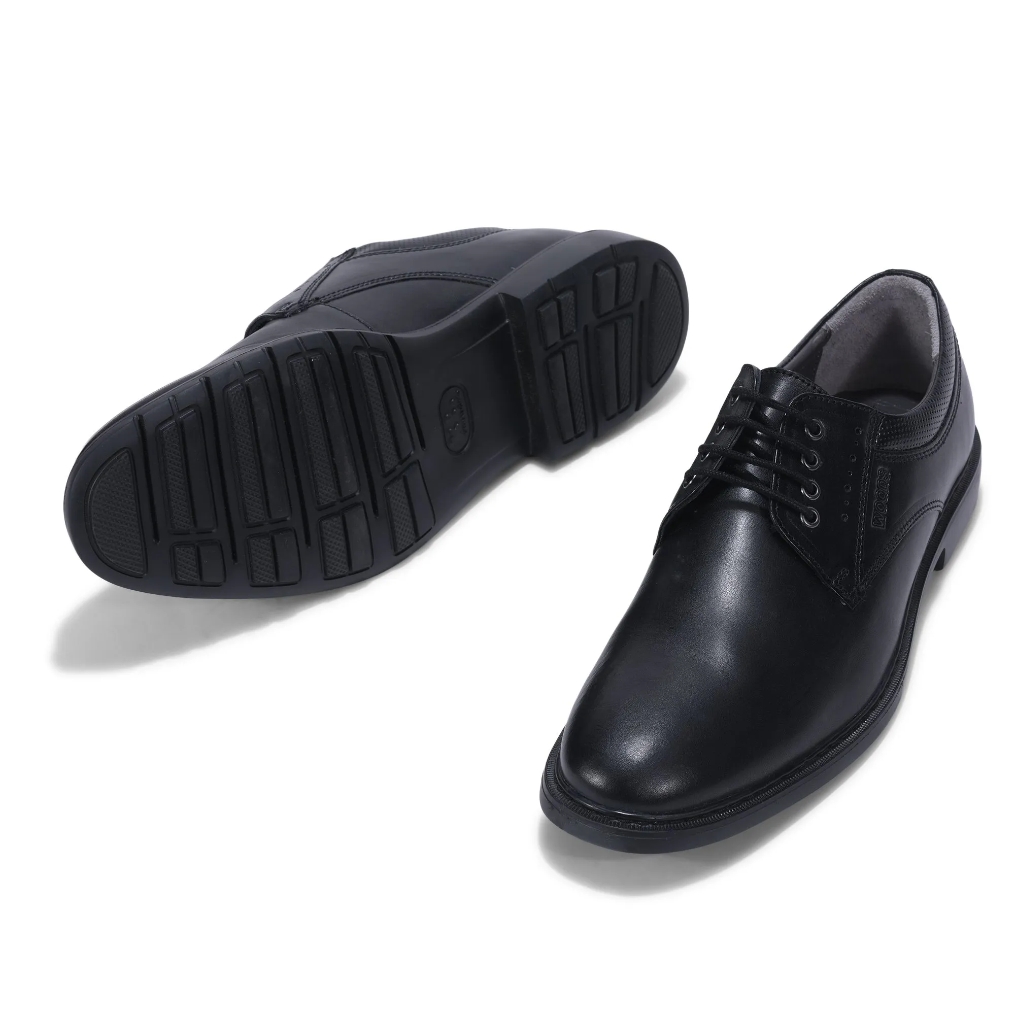 Woods BLACK LEATHER FORMAL SHOES - Thumbnail 5