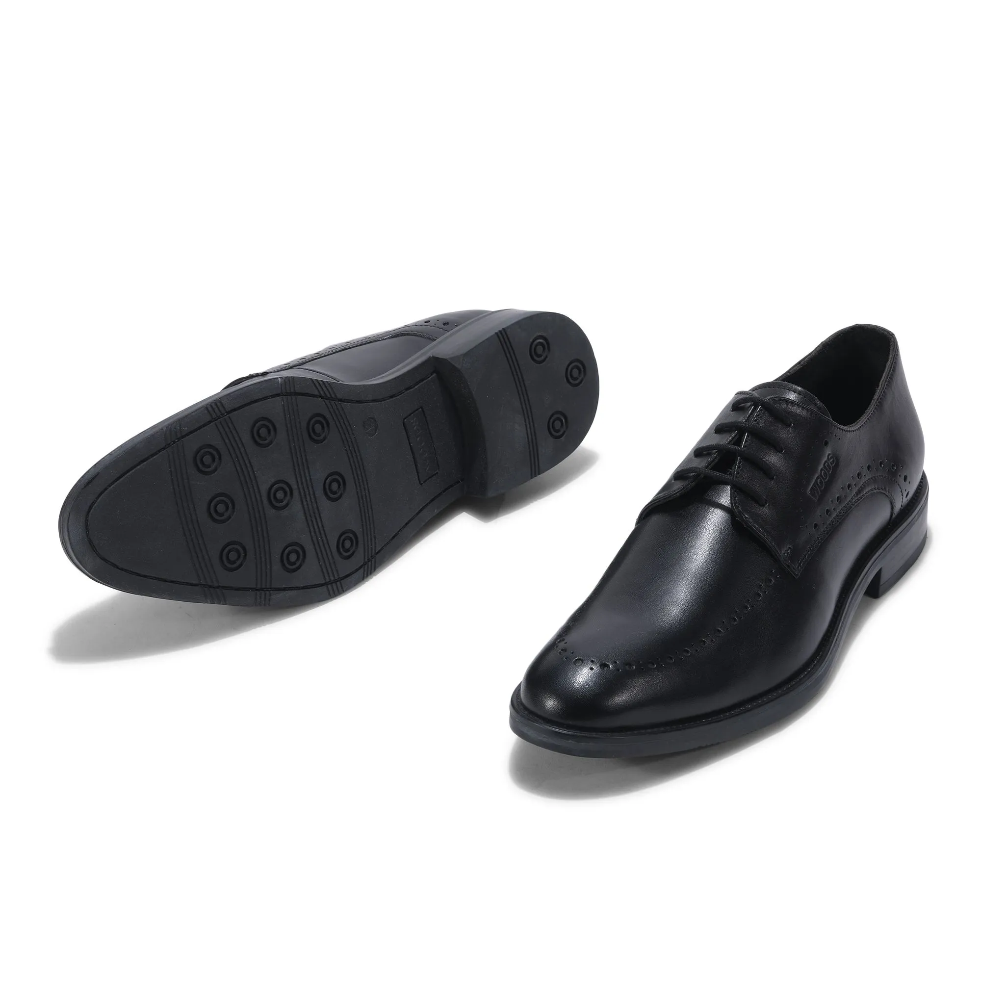 Woods BLACK LEATHER FORMAL SHOES - Thumbnail 4