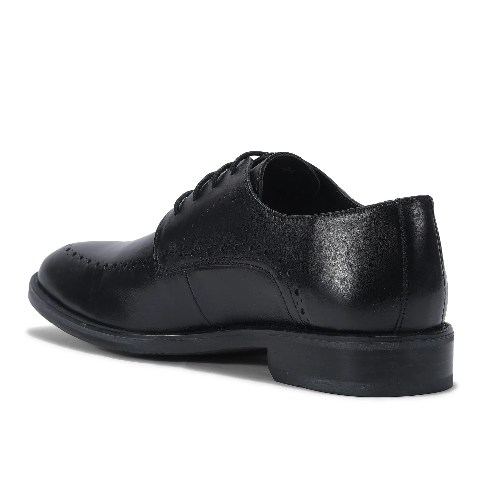 Woods BLACK LEATHER FORMAL SHOES - Thumbnail 5