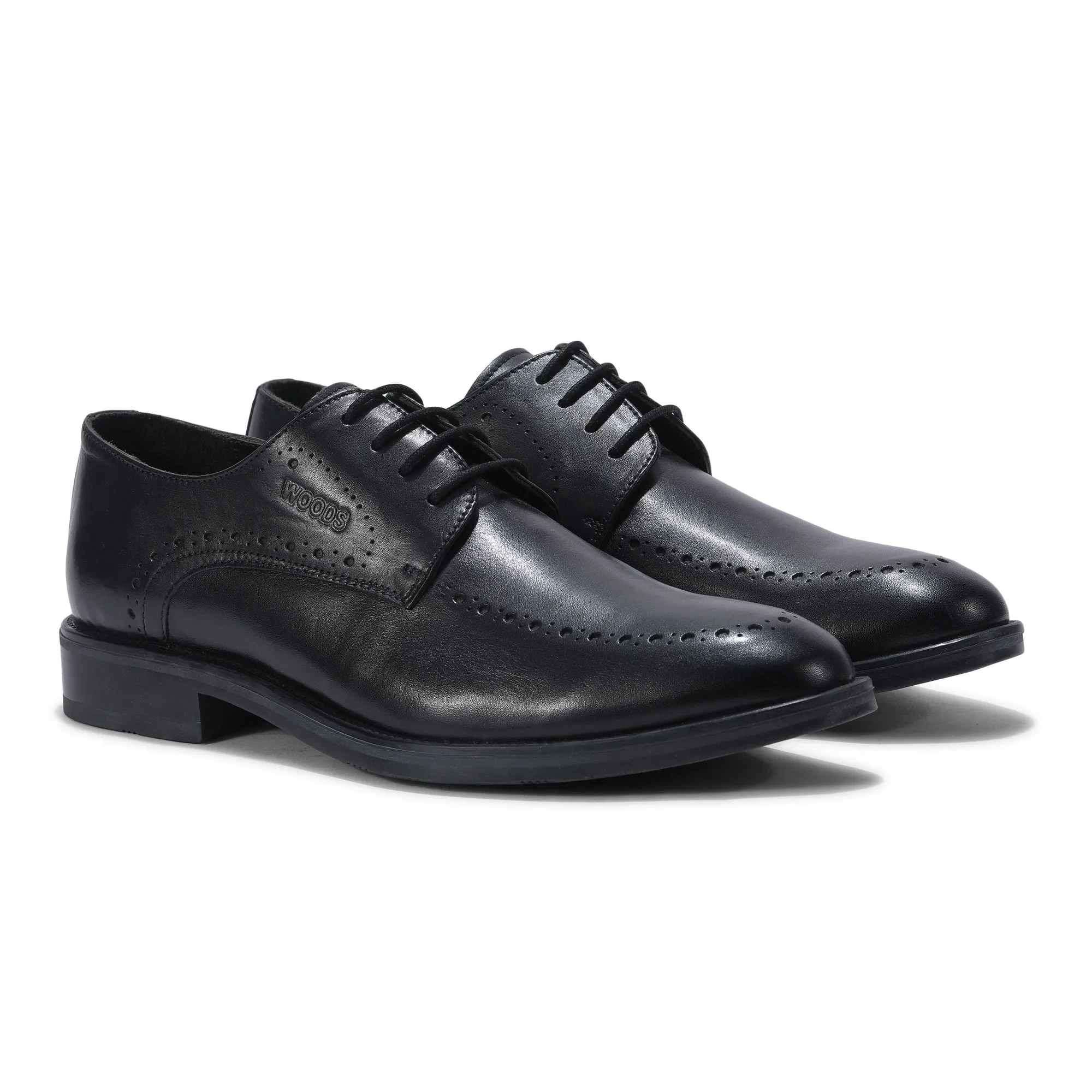 Woods BLACK LEATHER FORMAL SHOES - Thumbnail 6