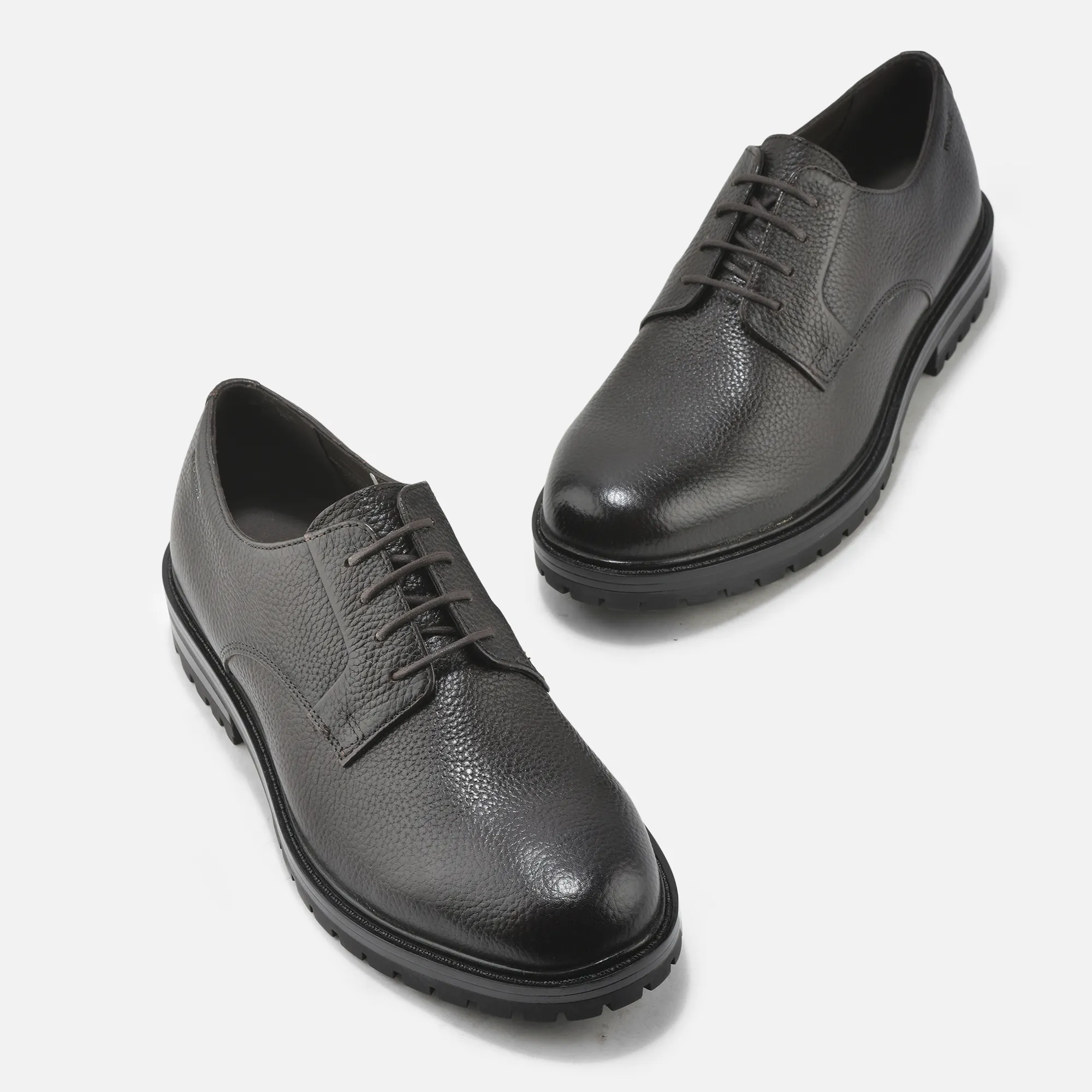 Brown Classic Lace Up Shoes For Men - Thumbnail 2