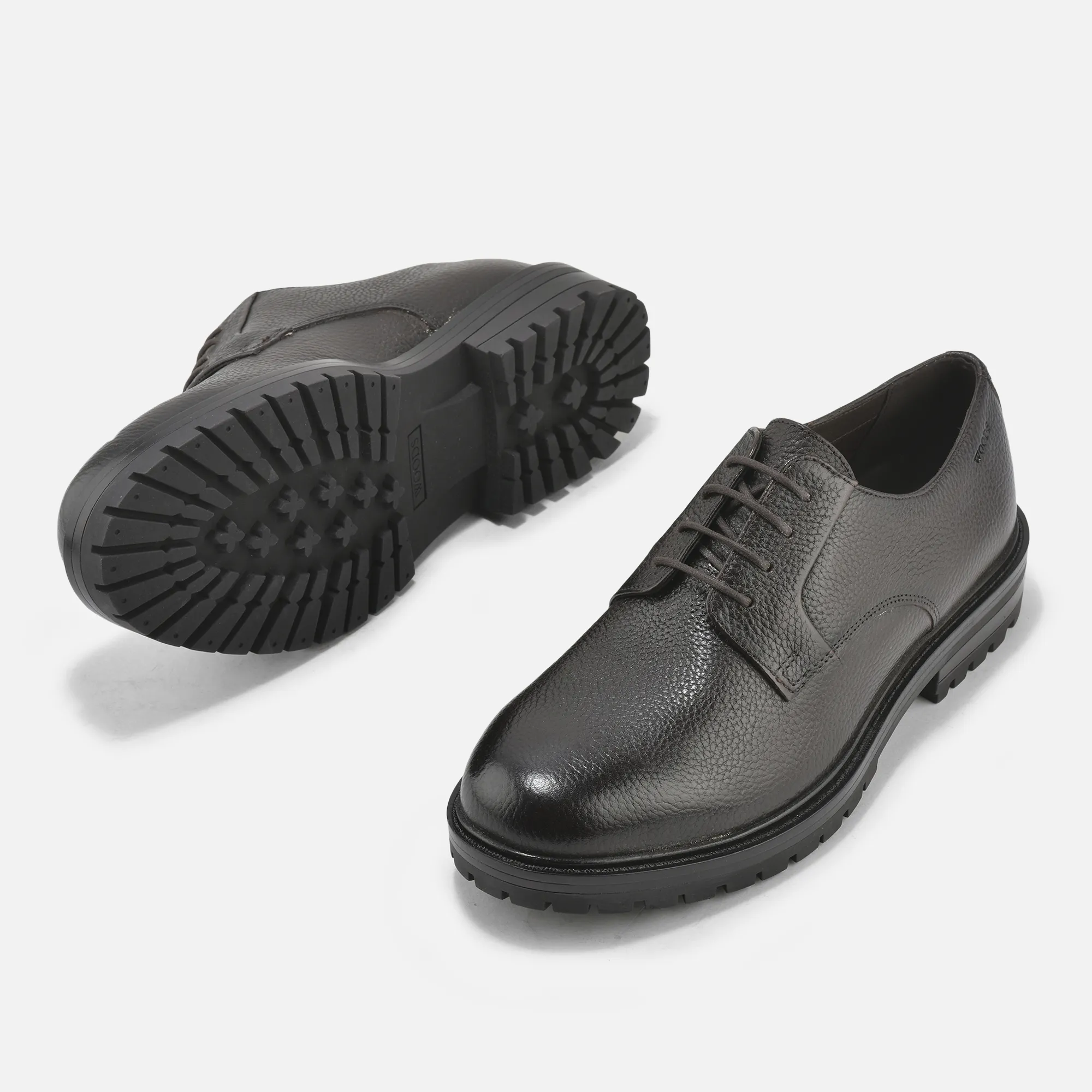 Brown Classic Lace Up Shoes For Men - Thumbnail 3