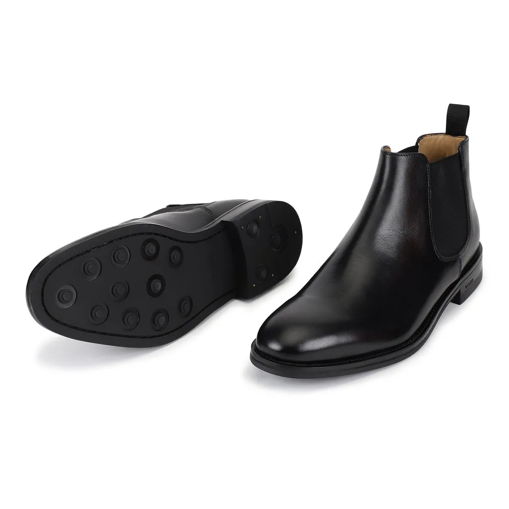 Black Chelsea Boot for Men - Thumbnail 4