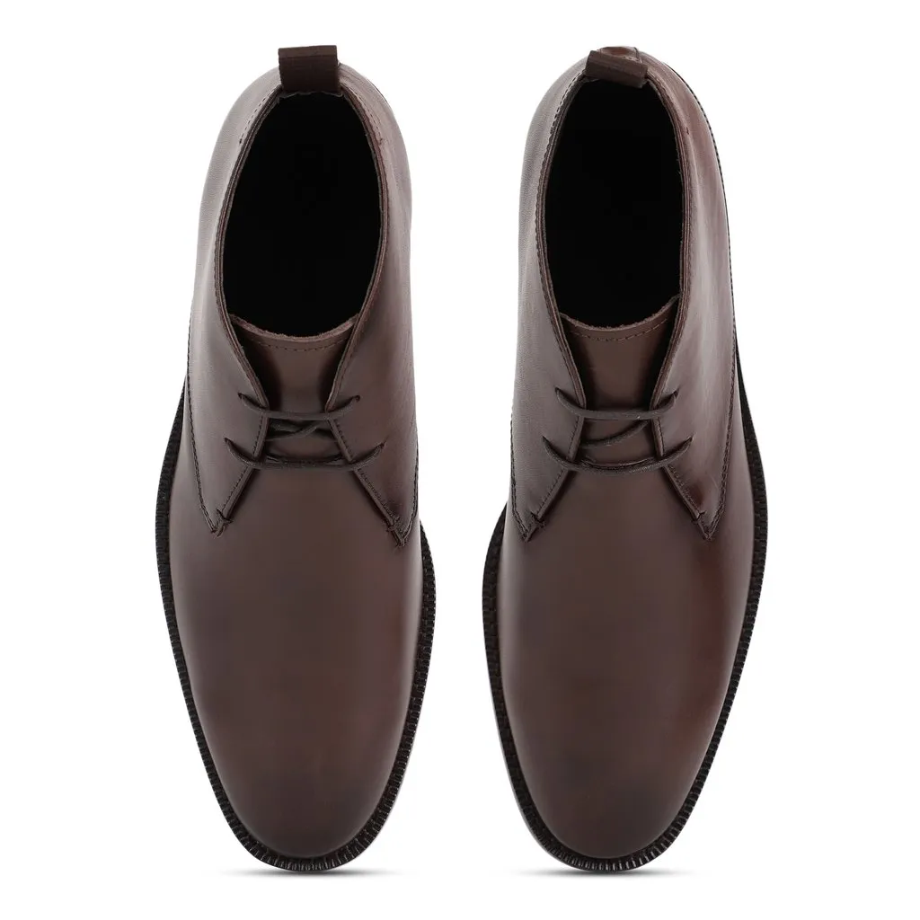 Dbrown Leather Chukka Boot for Men - Thumbnail 3
