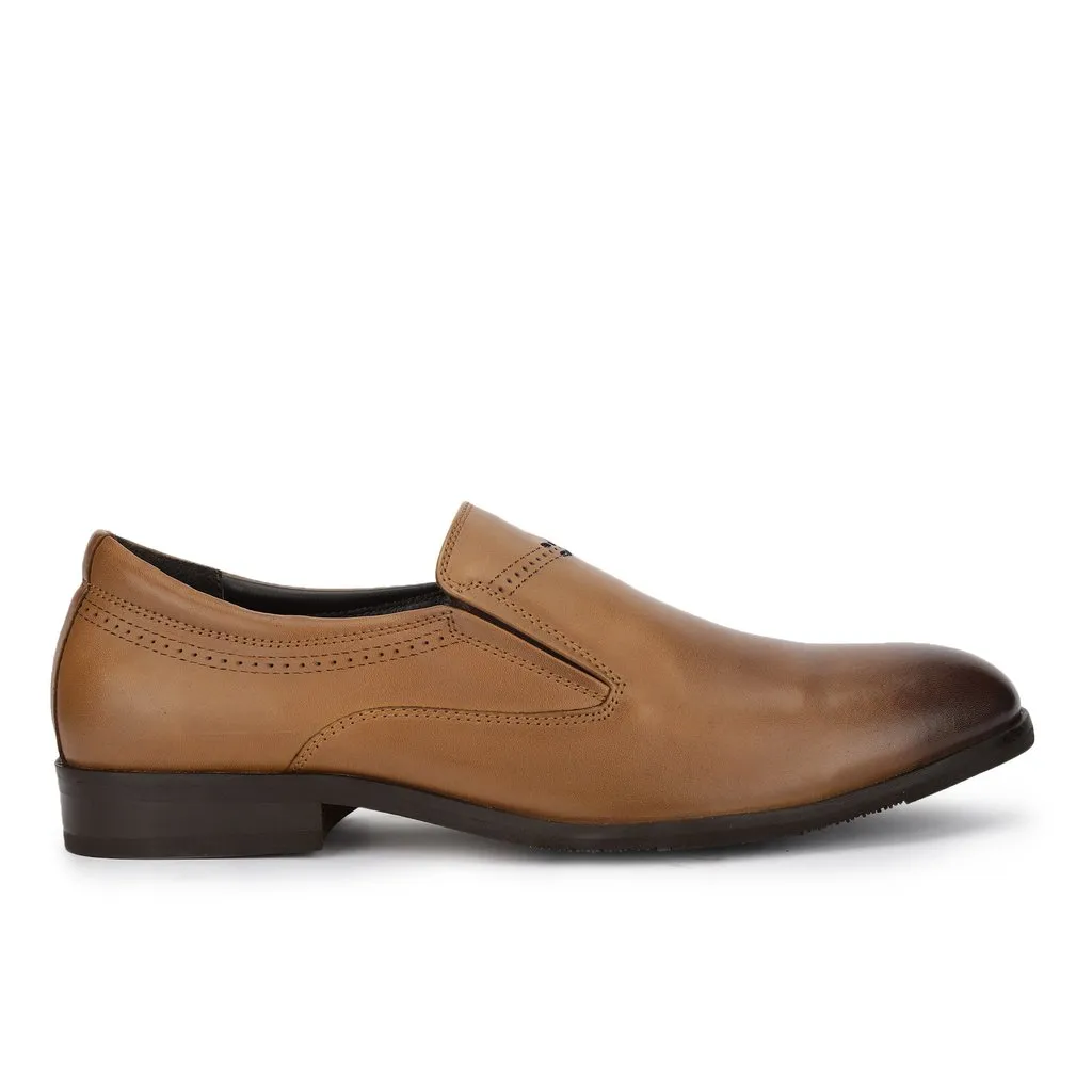 Woods Tan Leather Slip-on Loafers for Men - Thumbnail 1