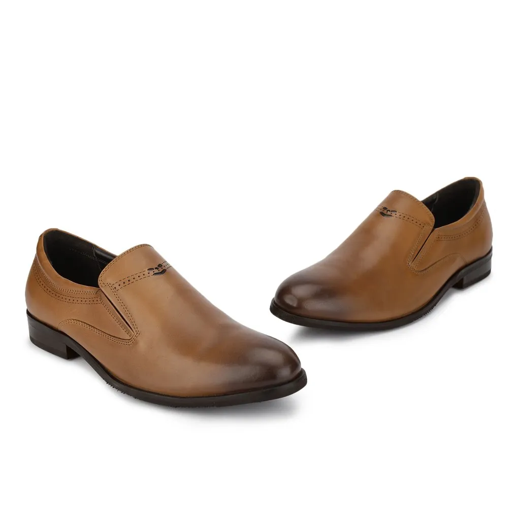 Woods Tan Leather Slip-on Loafers for Men - Thumbnail 2