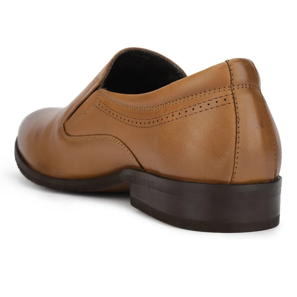 Woods Tan Leather Slip-on Loafers for Men - Thumbnail 3