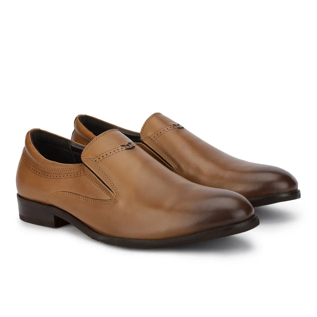Woods Tan Leather Slip-on Loafers for Men - Thumbnail 4