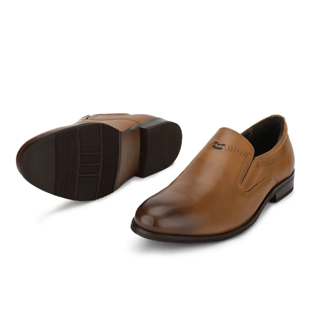 Woods Tan Leather Slip-on Loafers for Men - Thumbnail 5