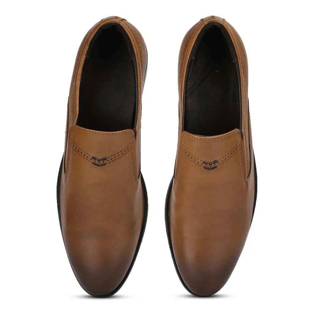 Woods Tan Leather Slip-on Loafers for Men - Thumbnail 6
