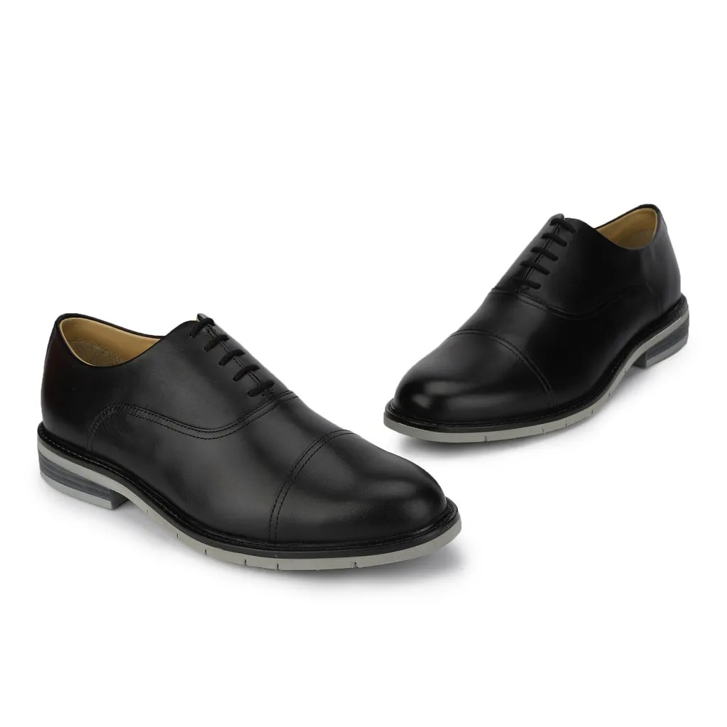 Woods Classic Black Leather Oxford Shoe for Men - Thumbnail 2