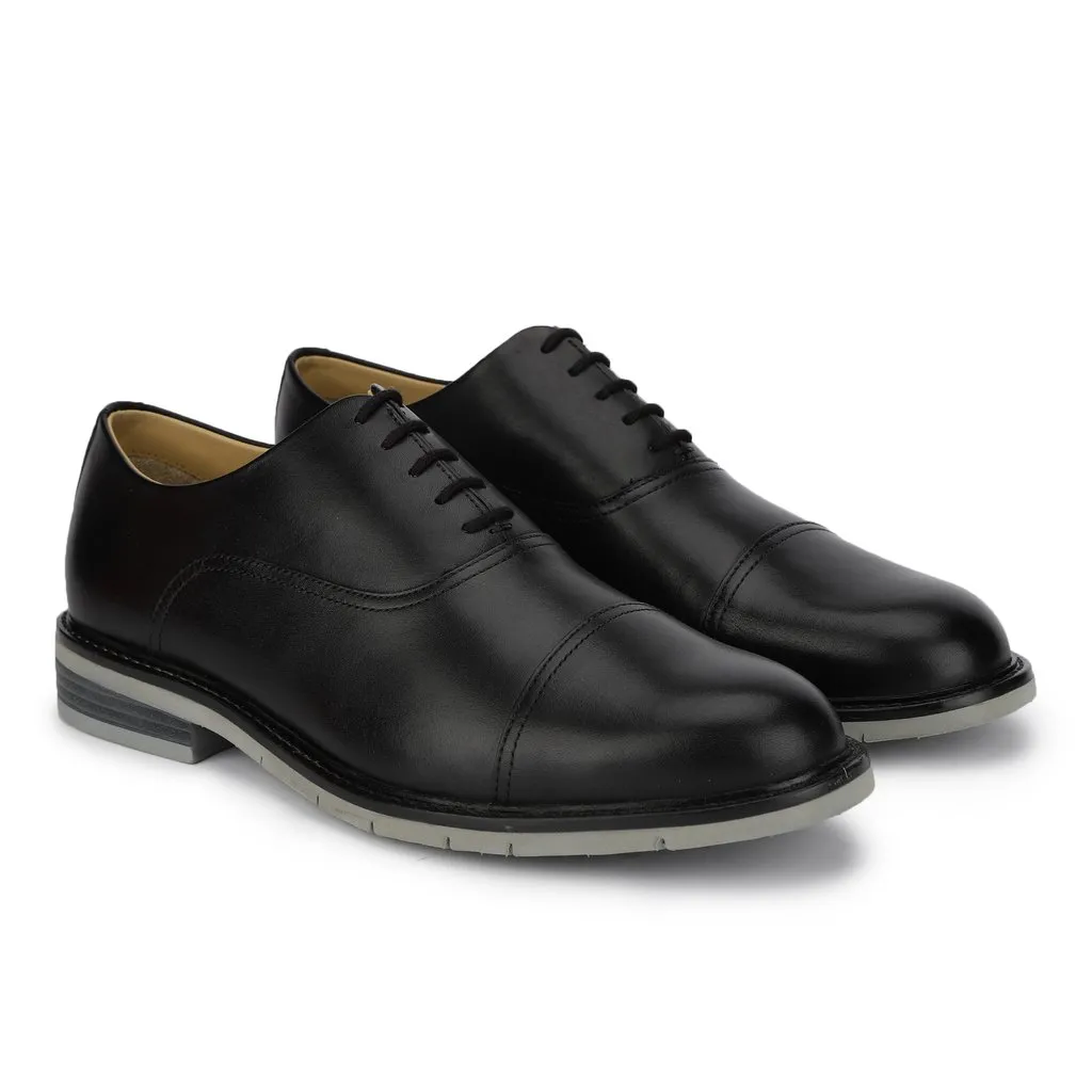 Woods Classic Black Leather Oxford Shoe for Men - Thumbnail 4