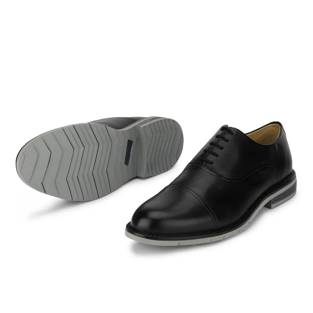 Woods Classic Black Leather Oxford Shoe for Men - Thumbnail 5