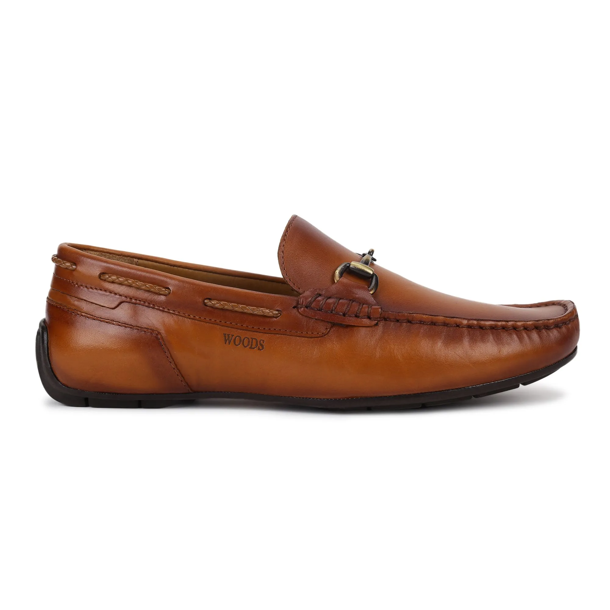 Tan leather loafers for Men - Image 1