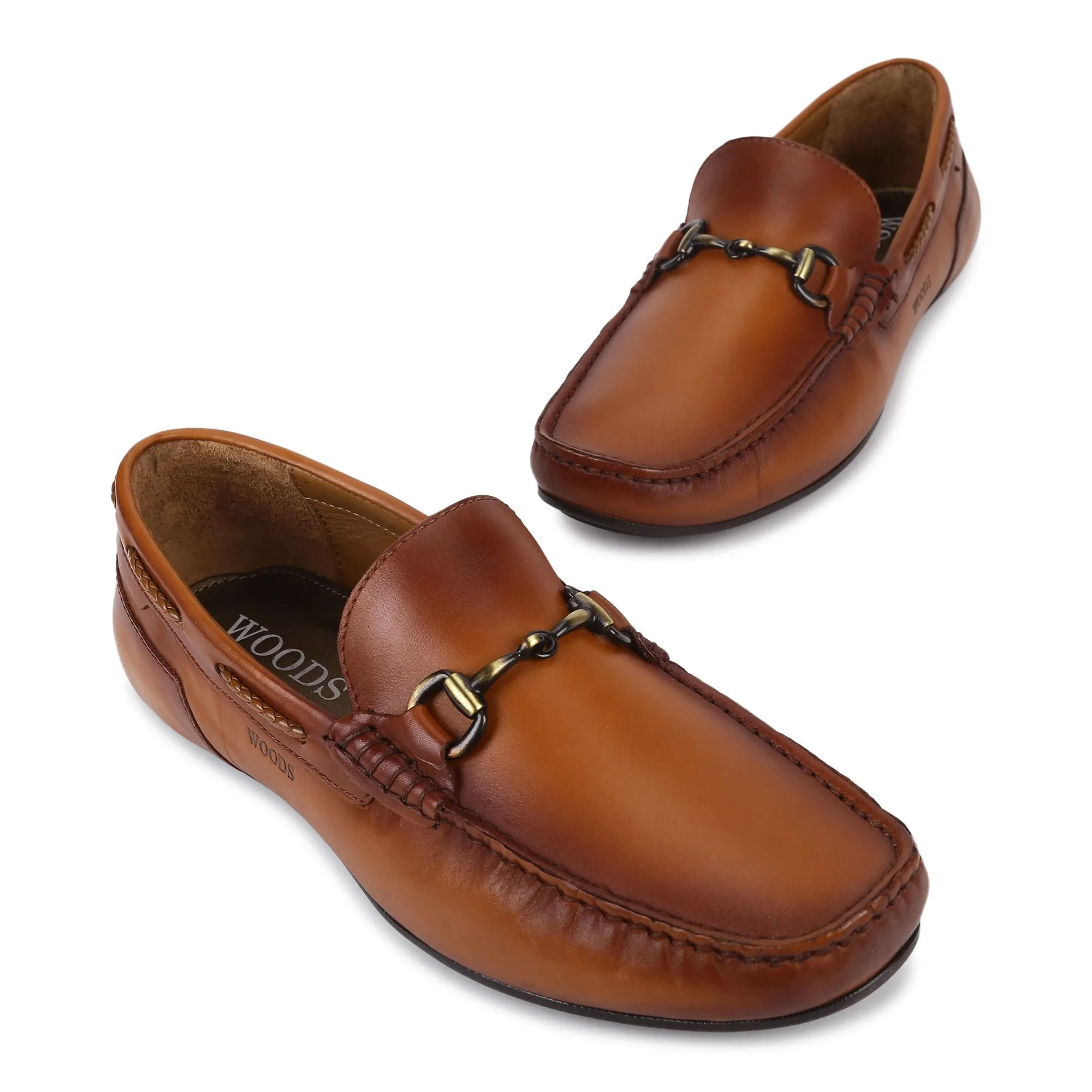 Tan leather loafers for Men - Thumbnail 2