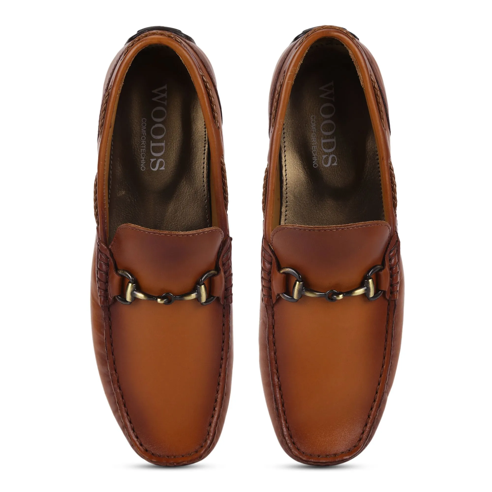 Tan leather loafers for Men - Thumbnail 3