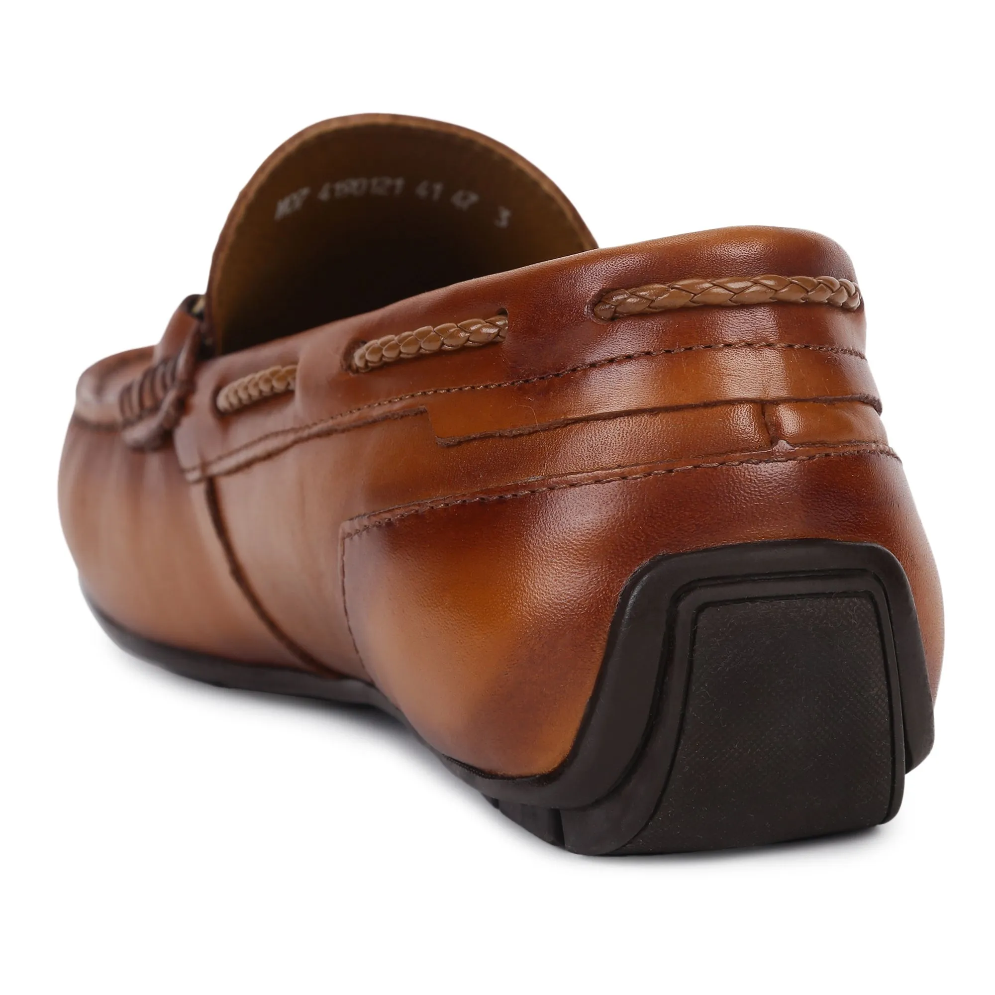 Tan leather loafers for Men - Thumbnail 5