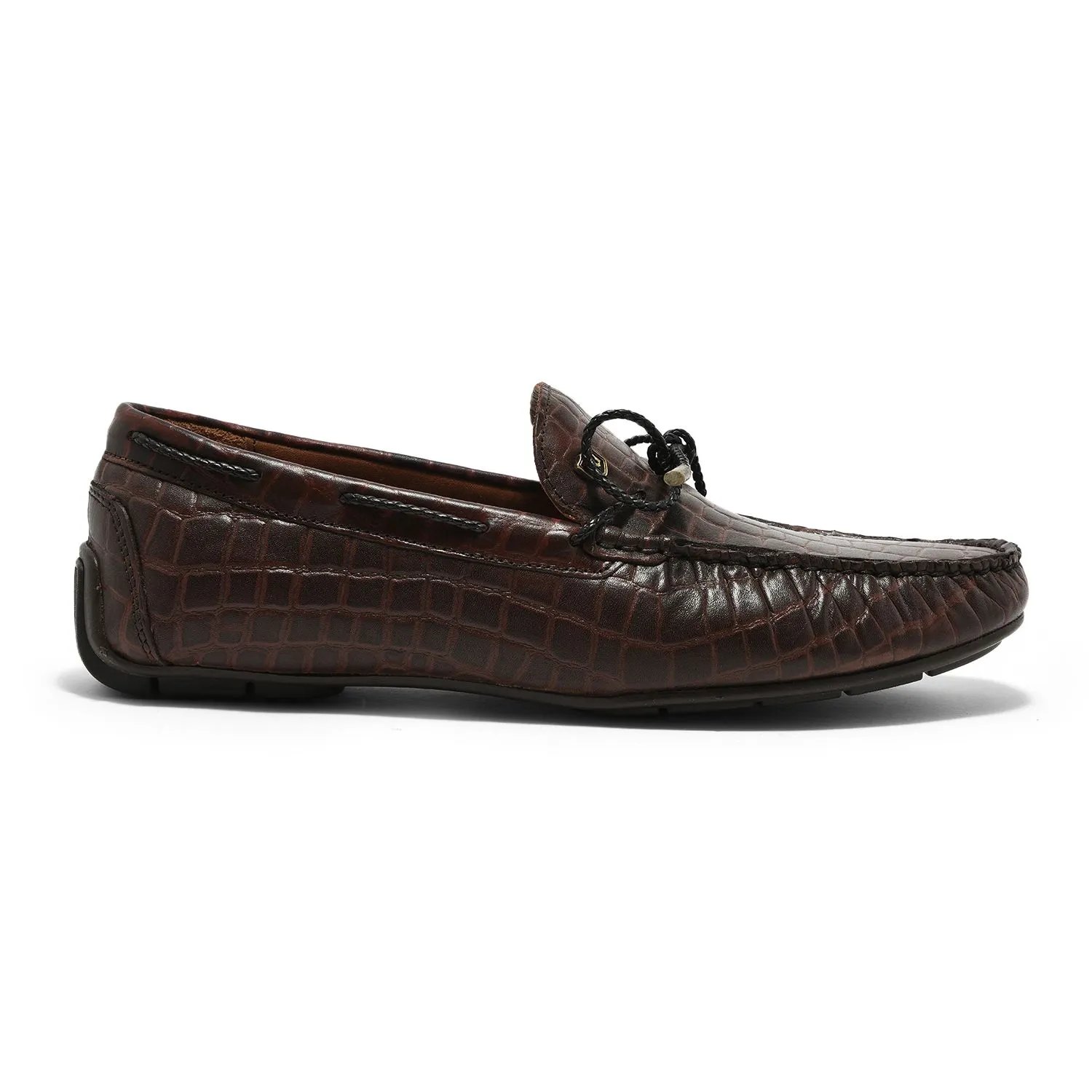 DBrown/Wine red loafers for men - Image 1