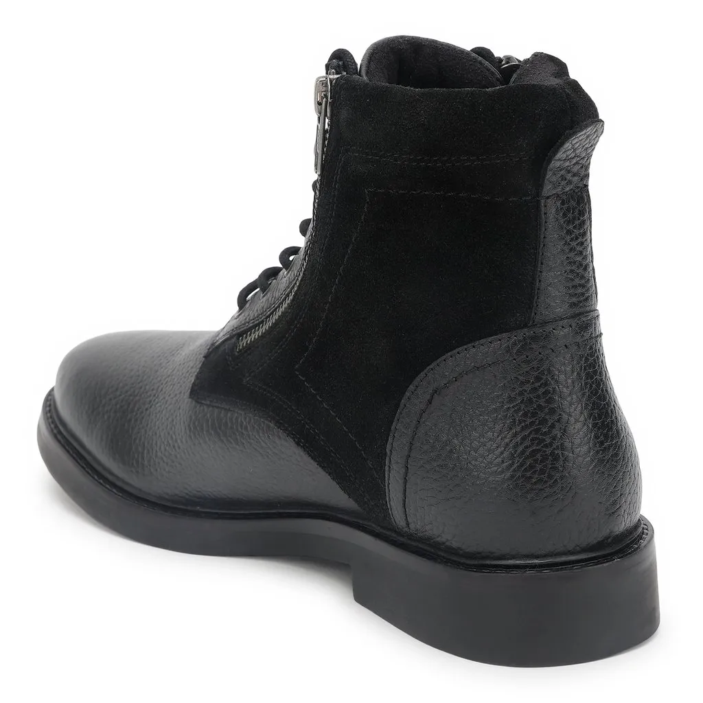 Black high-top boot for men - Thumbnail 5