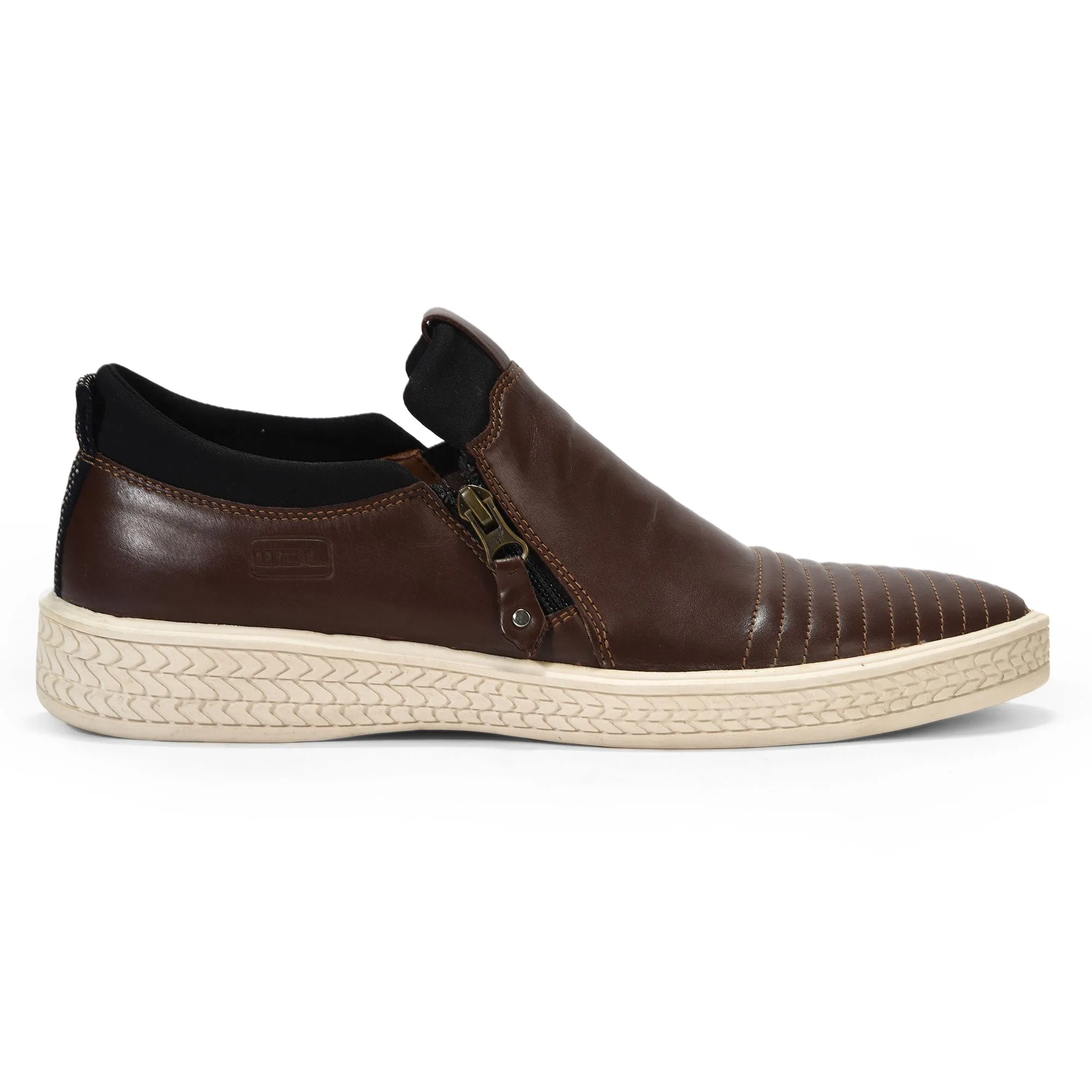 Brown casual slip-on shoes for men - Image 1