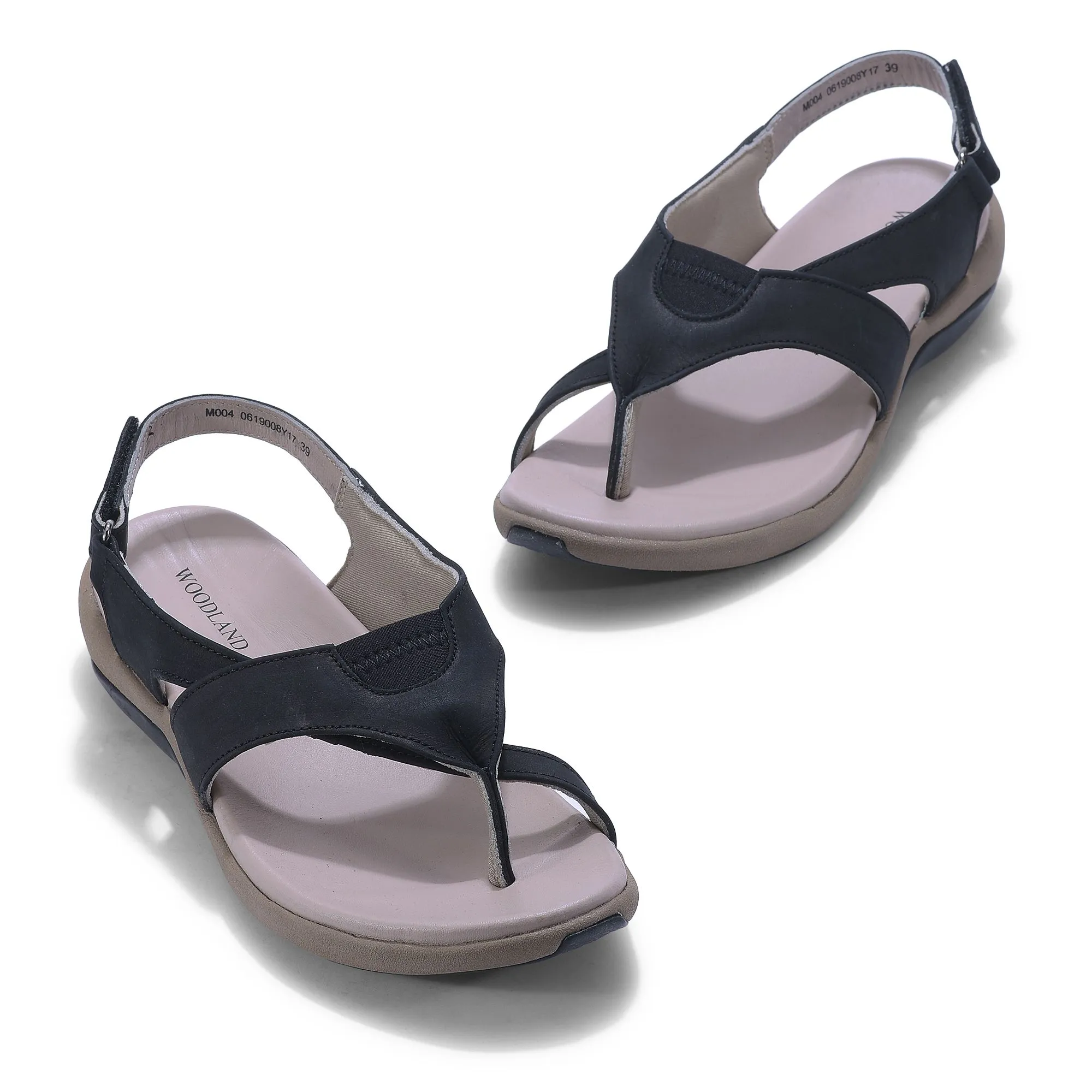 Woodland BLACK Sandals for women - Thumbnail 2