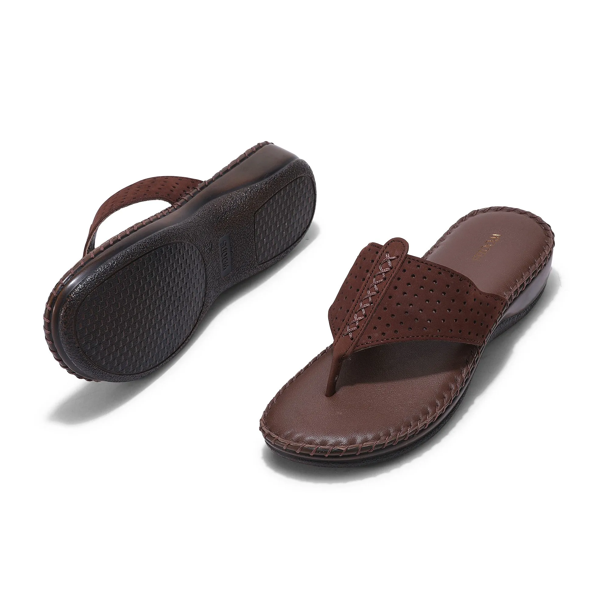BROWN slipper for women - Thumbnail 4