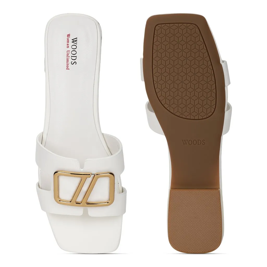 Beige Slip-on sandal for women - Thumbnail 4