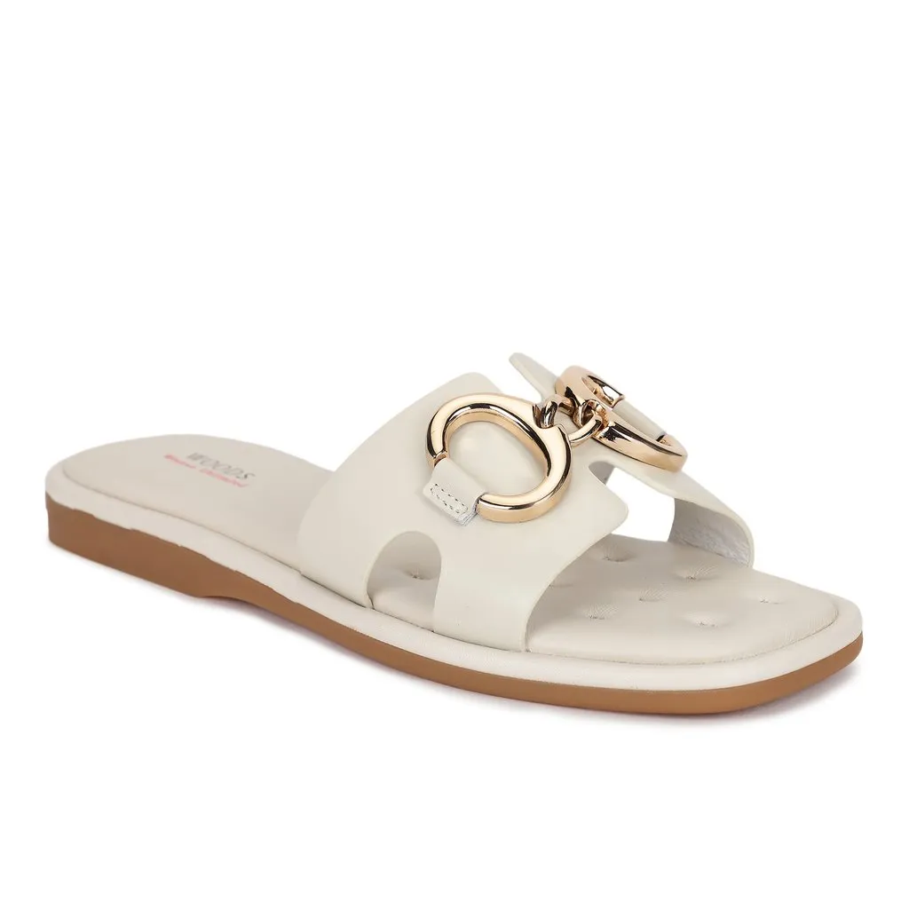 White Slide Sandal for Women - Thumbnail 1