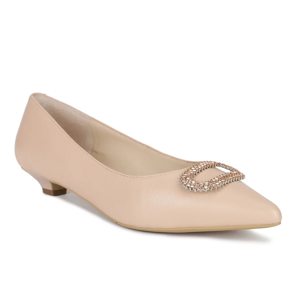 Woods Elegant Women’s Beige Softy Bally Shoes - Thumbnail 2